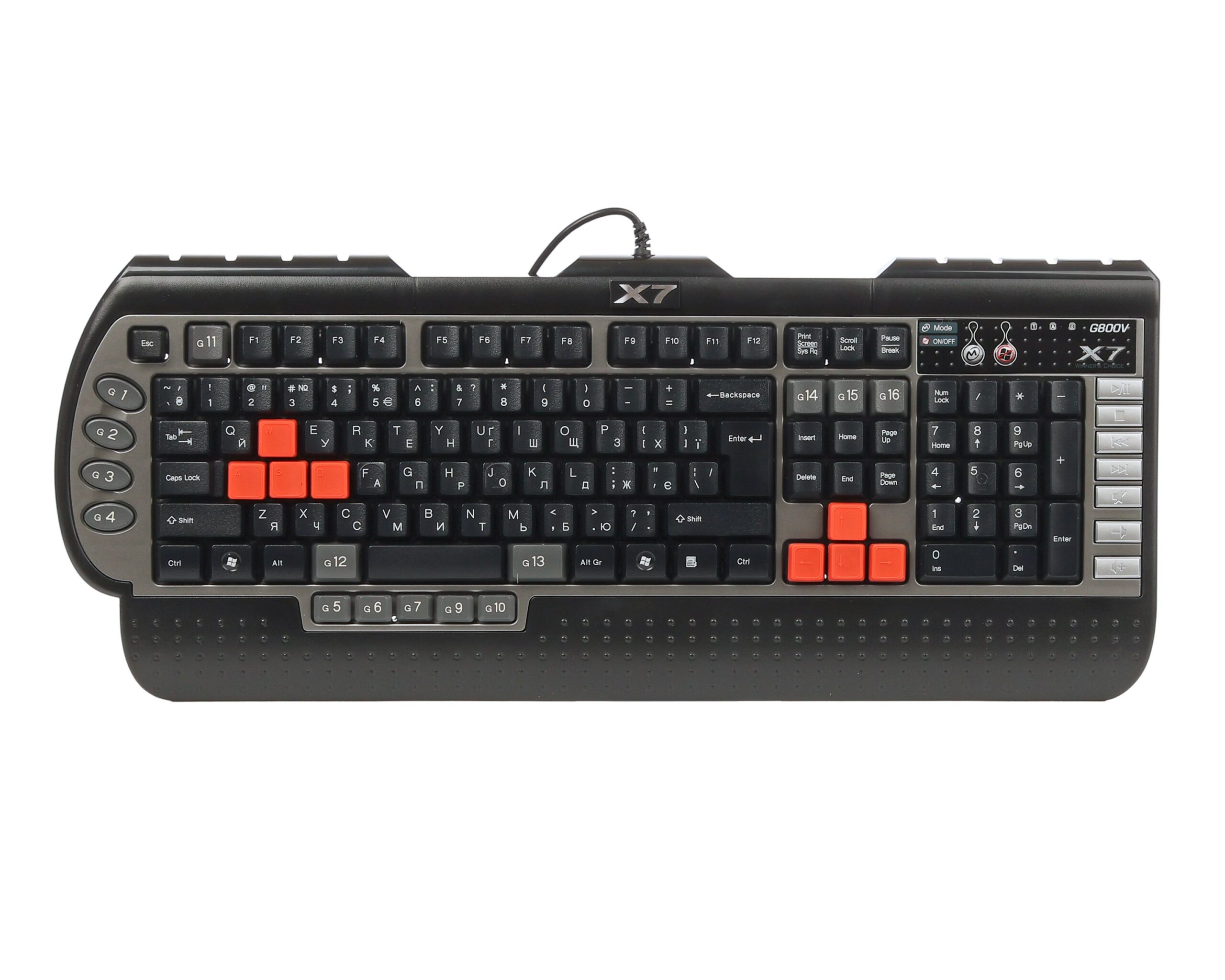 Клавіатура USB, ігрова, чорний A4Tech G800V USB