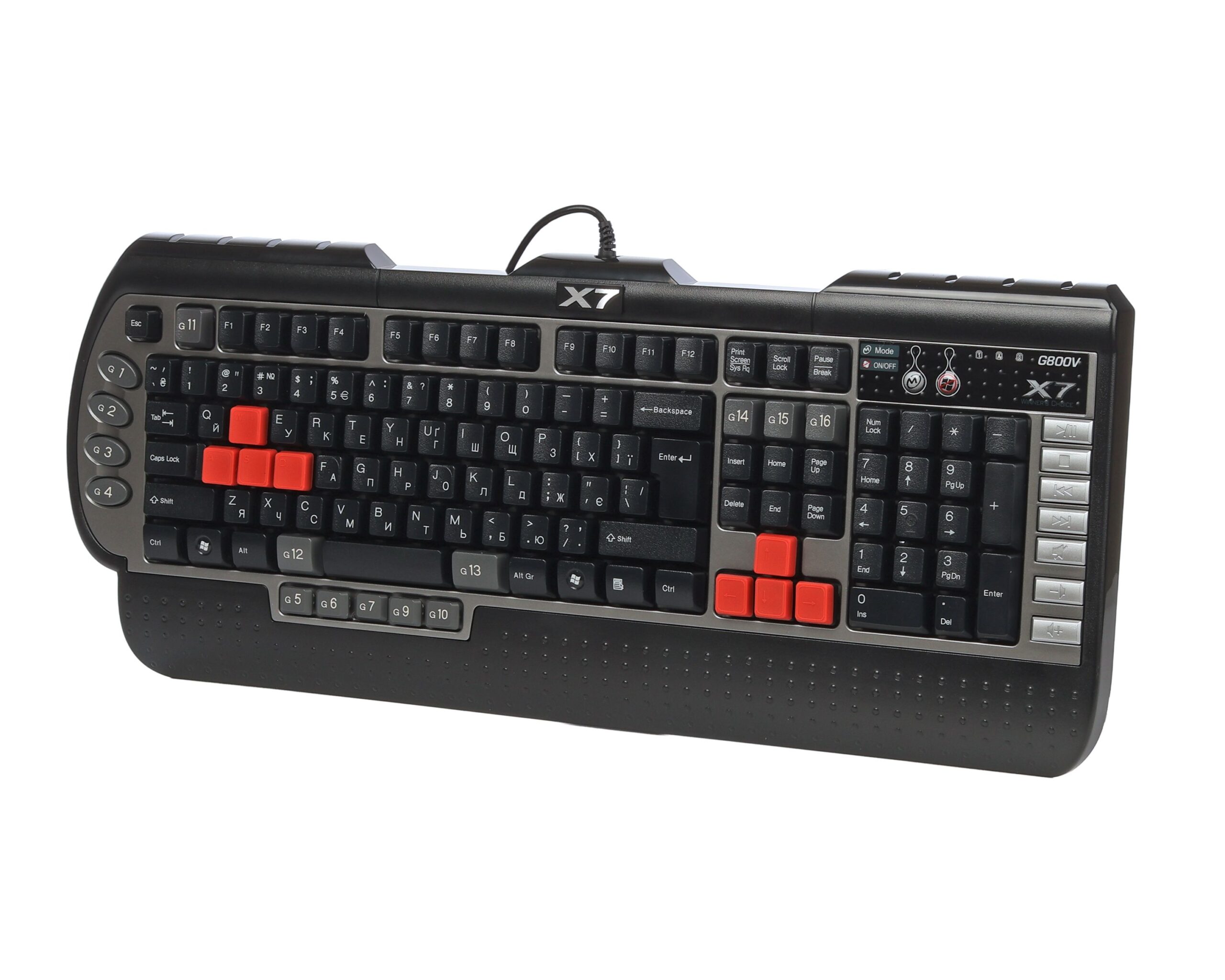 Клавіатура USB, ігрова, чорний A4Tech G800V USB — фото 2