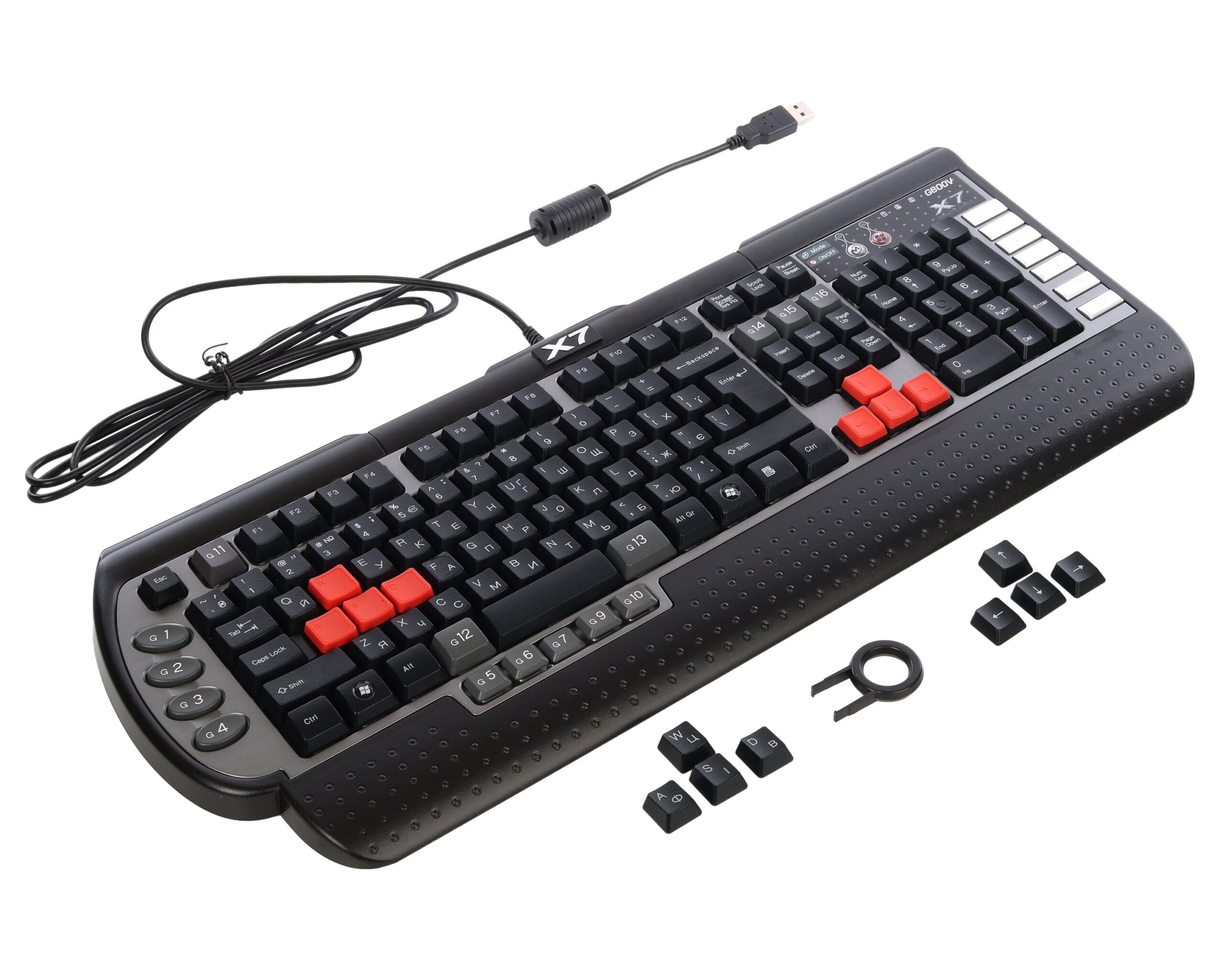 Клавіатура USB, ігрова, чорний A4Tech G800V USB — фото 4