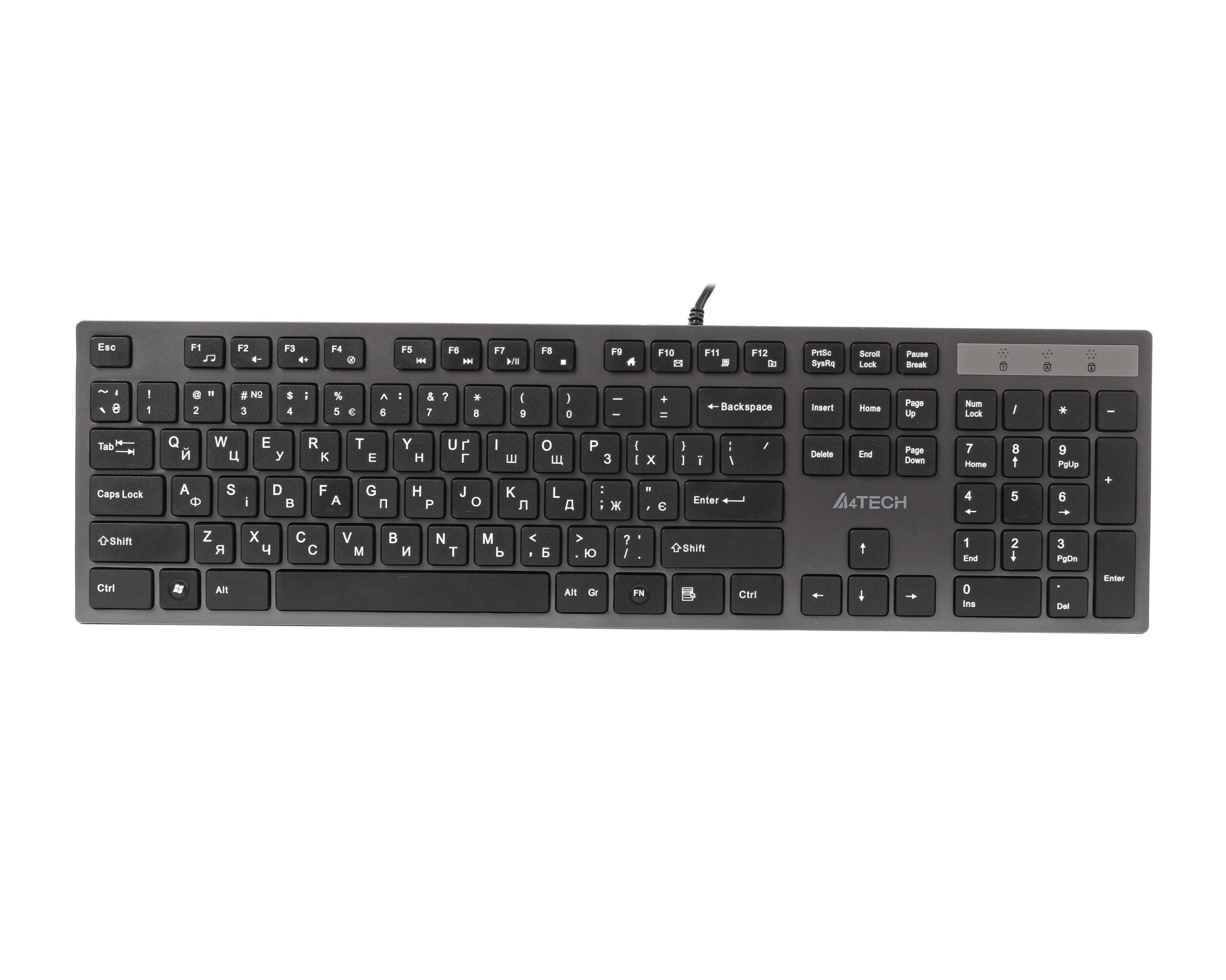 Клавіатура USB, сіро-чорний A4Tech KV-300H USB grey+black