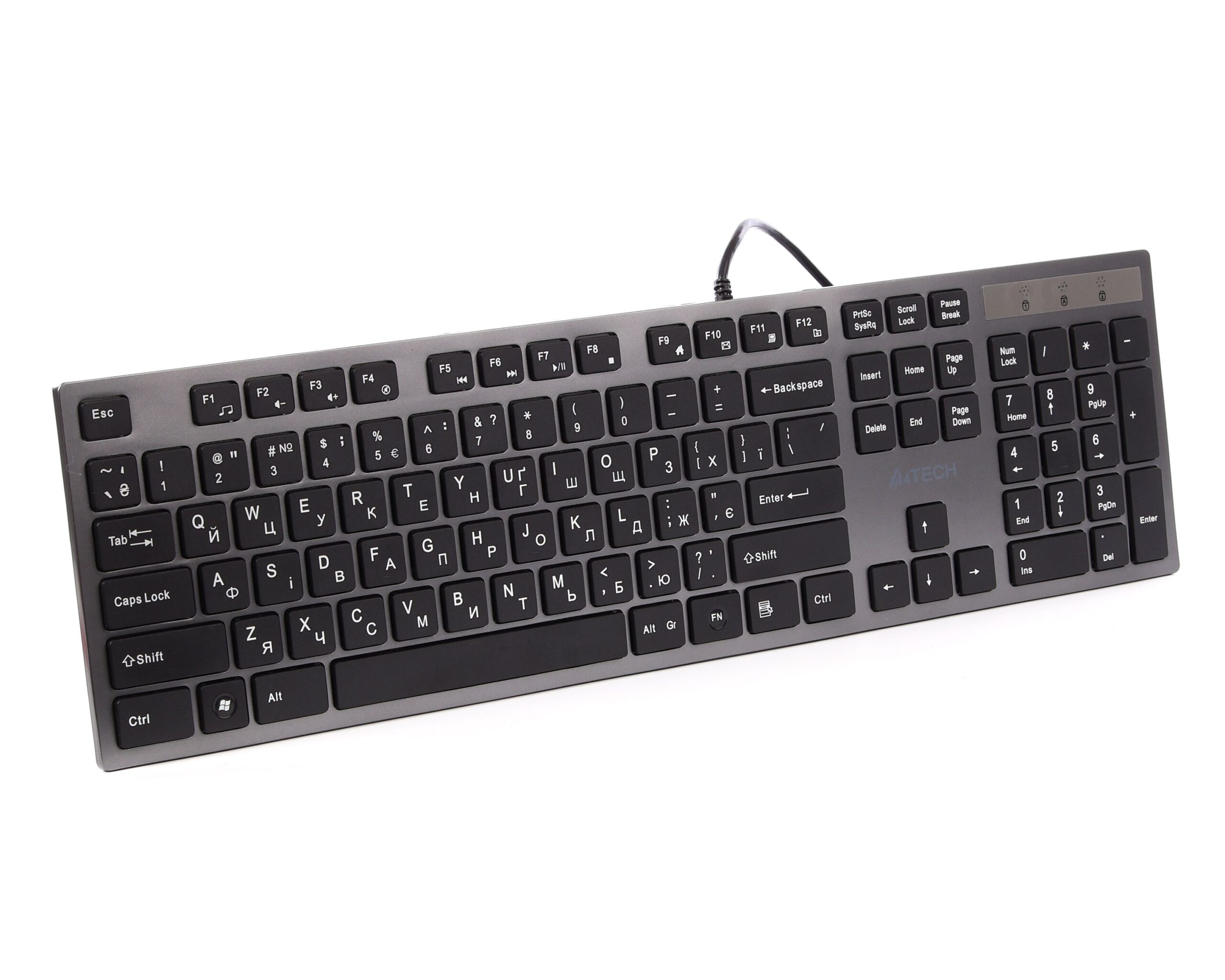 Клавіатура USB, сіро-чорний A4Tech KV-300H USB grey+black — фото 3