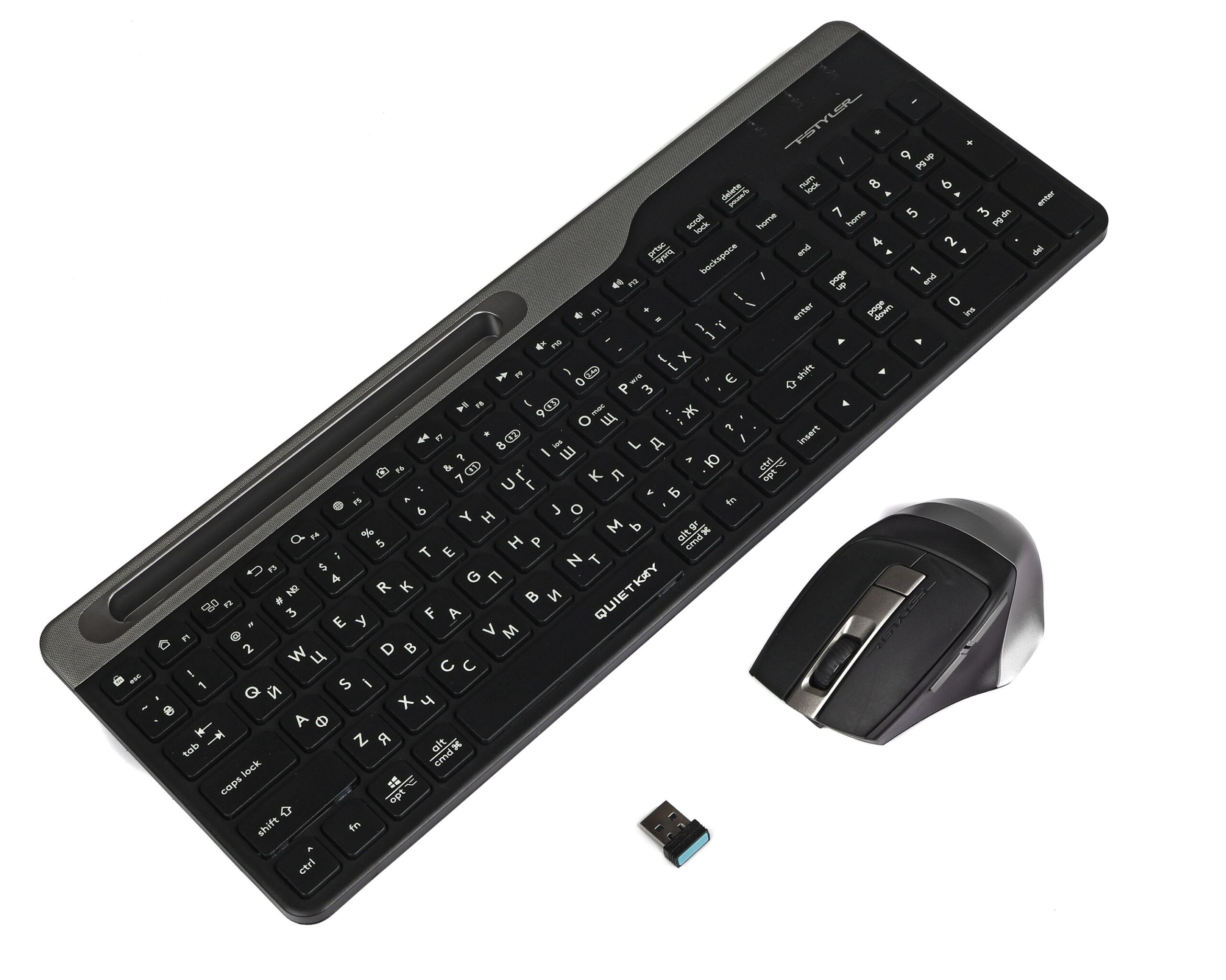 Комплект бездротовий Fstyler клавіатура+ безшумна миша, USB A4Tech — фото 4