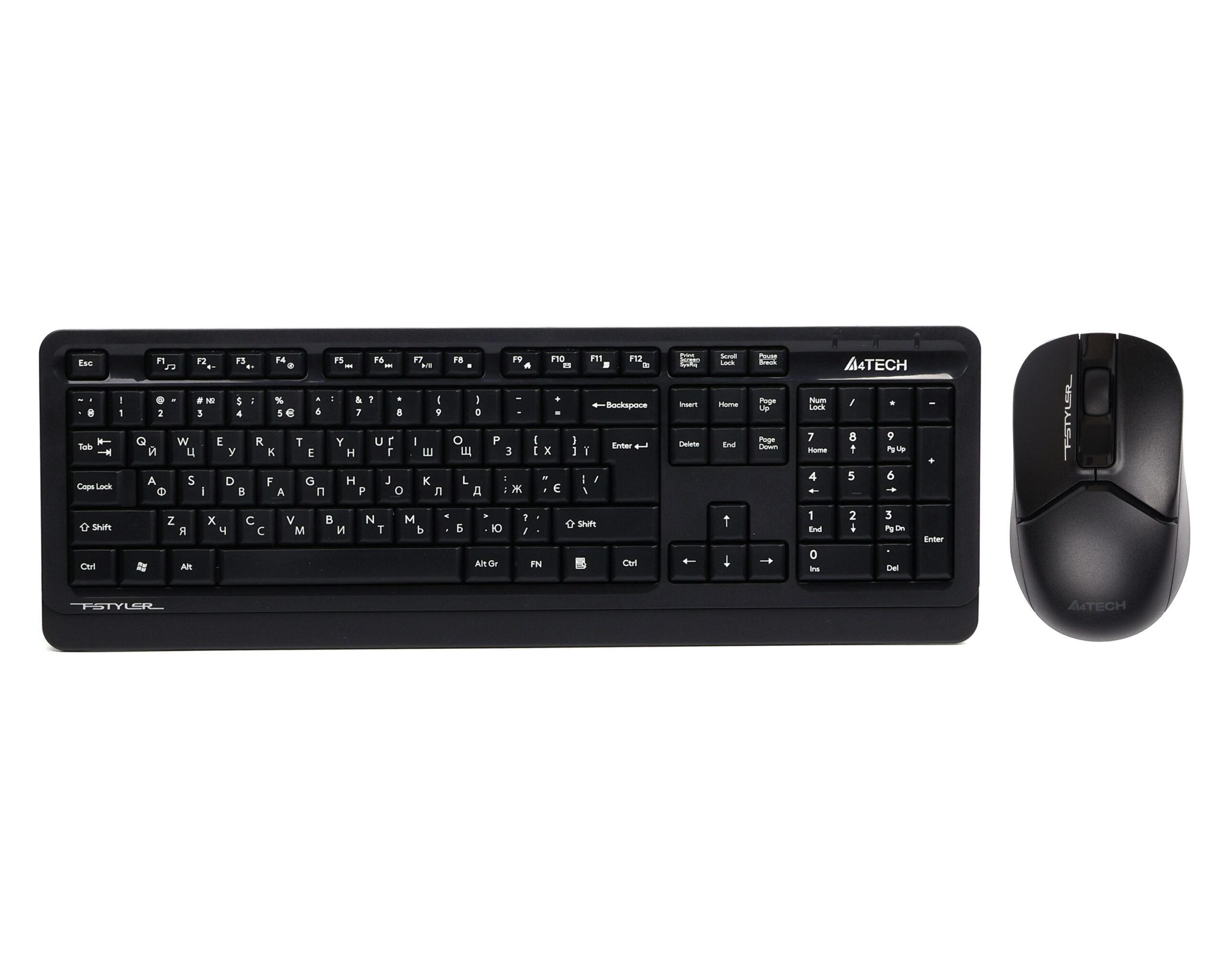 Комплект бездротовий Fstyler клавіатура+миша, чорний, USB A4Tech