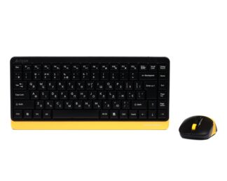 Комплект бездротовий Fstyler клавіатура+миша, чорний+жовтий, USB