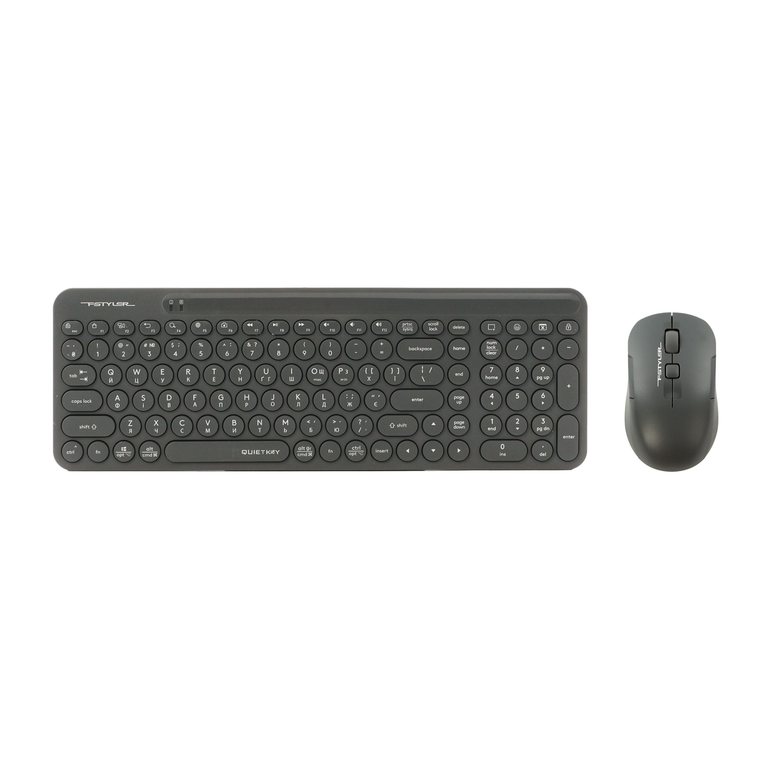 Комплект бездротовий Fstyler клавіатура+миша, сірий, USB A4Tech