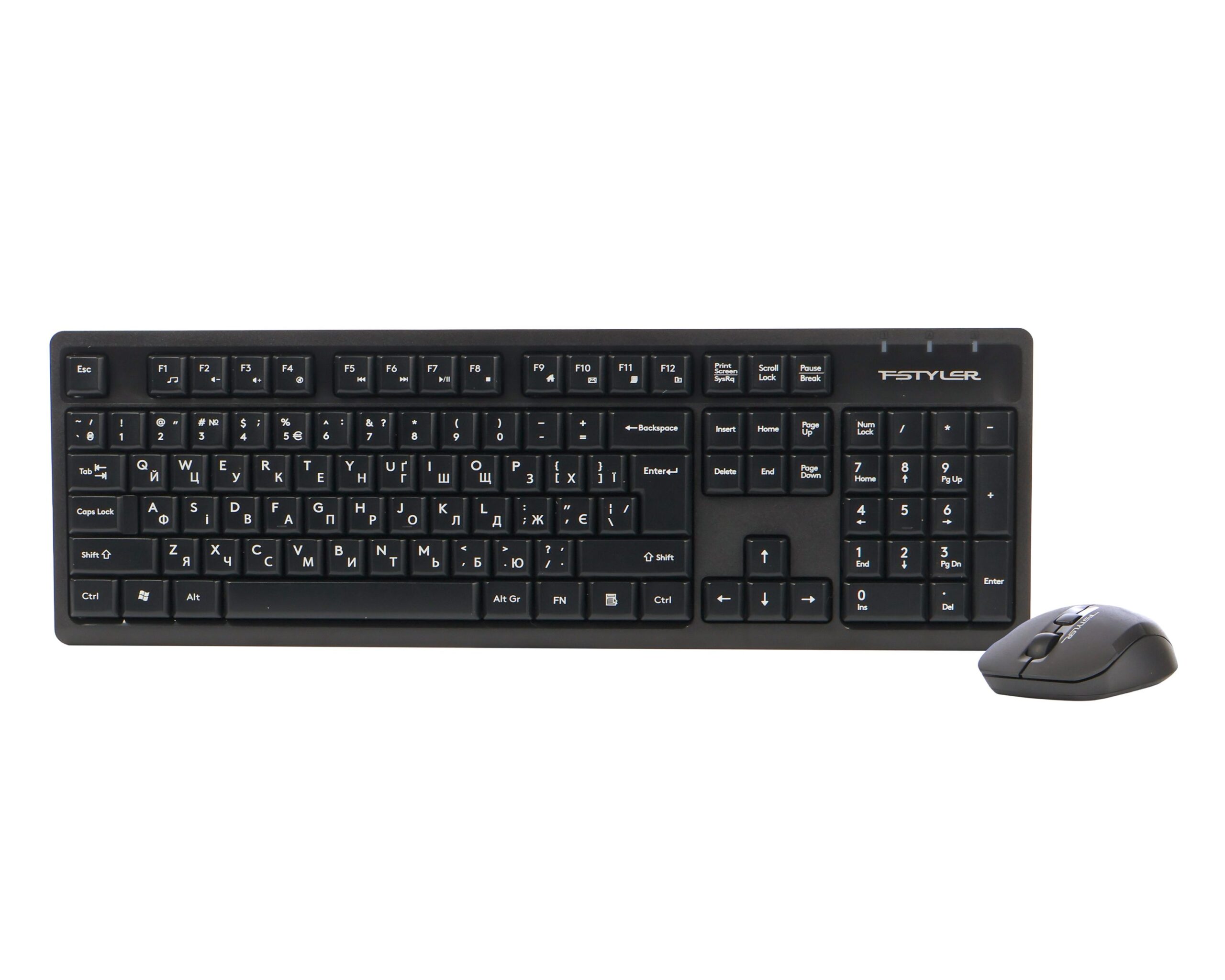 Комплект бездротовий Fstyler клавіатура+миша, USB A4Tech FG1200 чорний