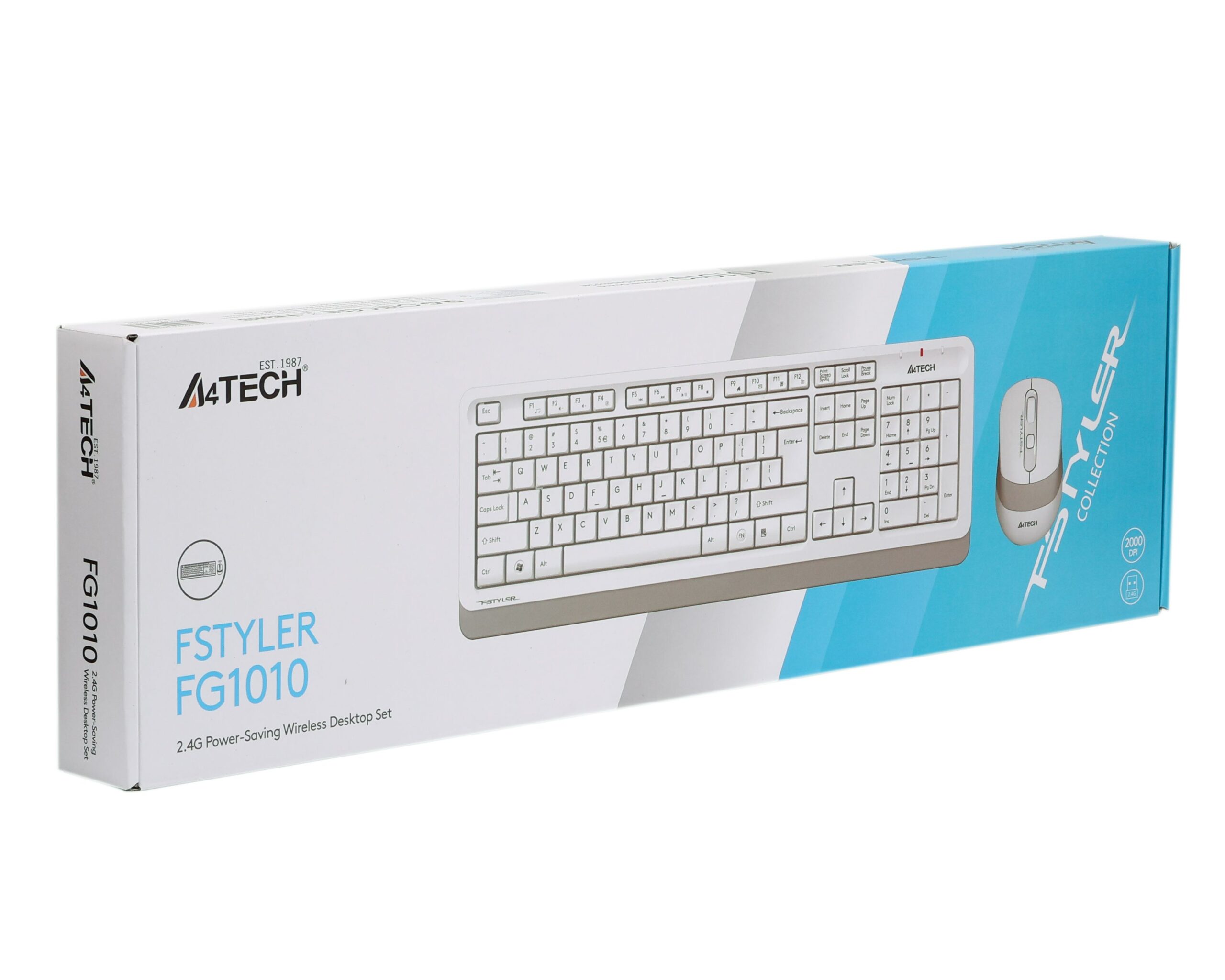 Комплект бездротовий Fstyler клавіатура+миша, білий, USB A4Tech FG1010 — фото 6