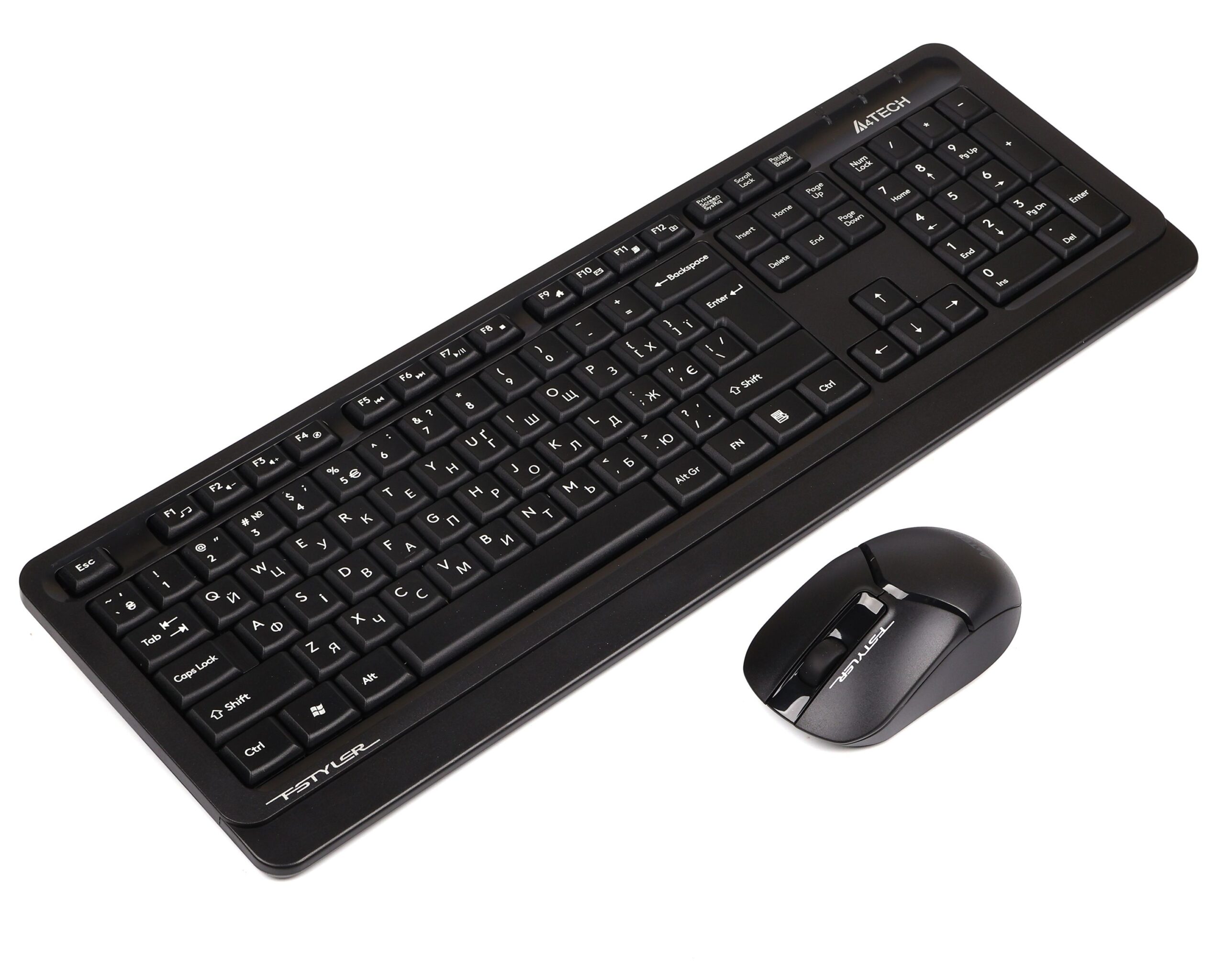 Комплект бездротовий Fstyler клавіатура+миша, чорний, USB A4Tech — фото 2