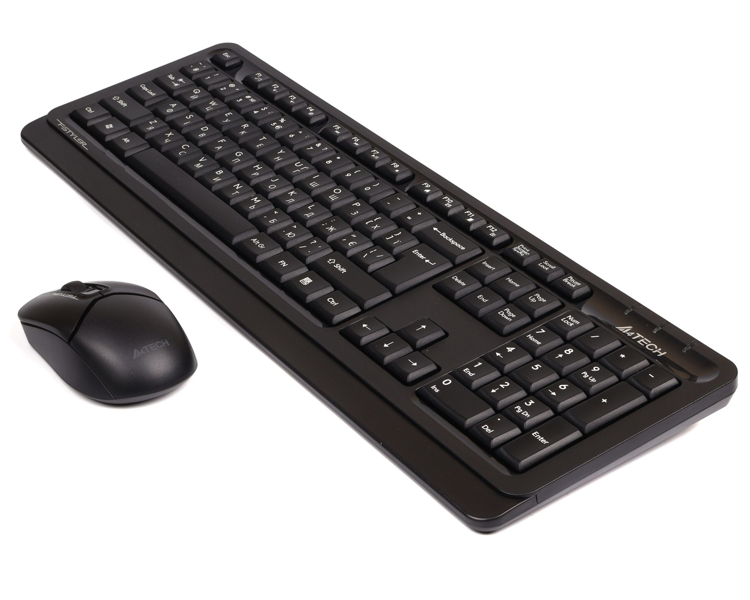 Комплект бездротовий Fstyler клавіатура+миша, чорний, USB A4Tech — фото 3