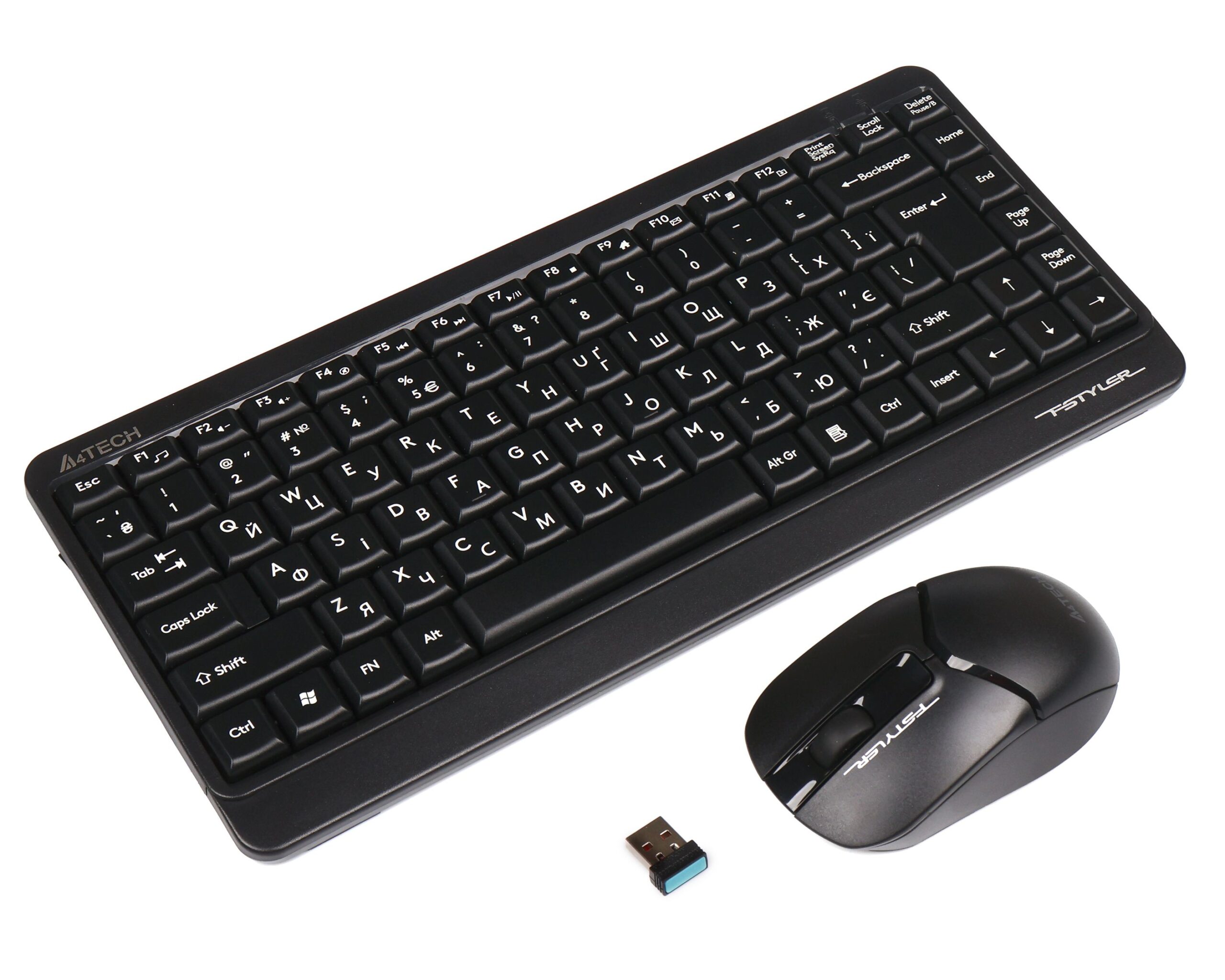 Комплект бездротовий Fstyler клавіатура+миша, чорний, USB A4Tech — фото 4