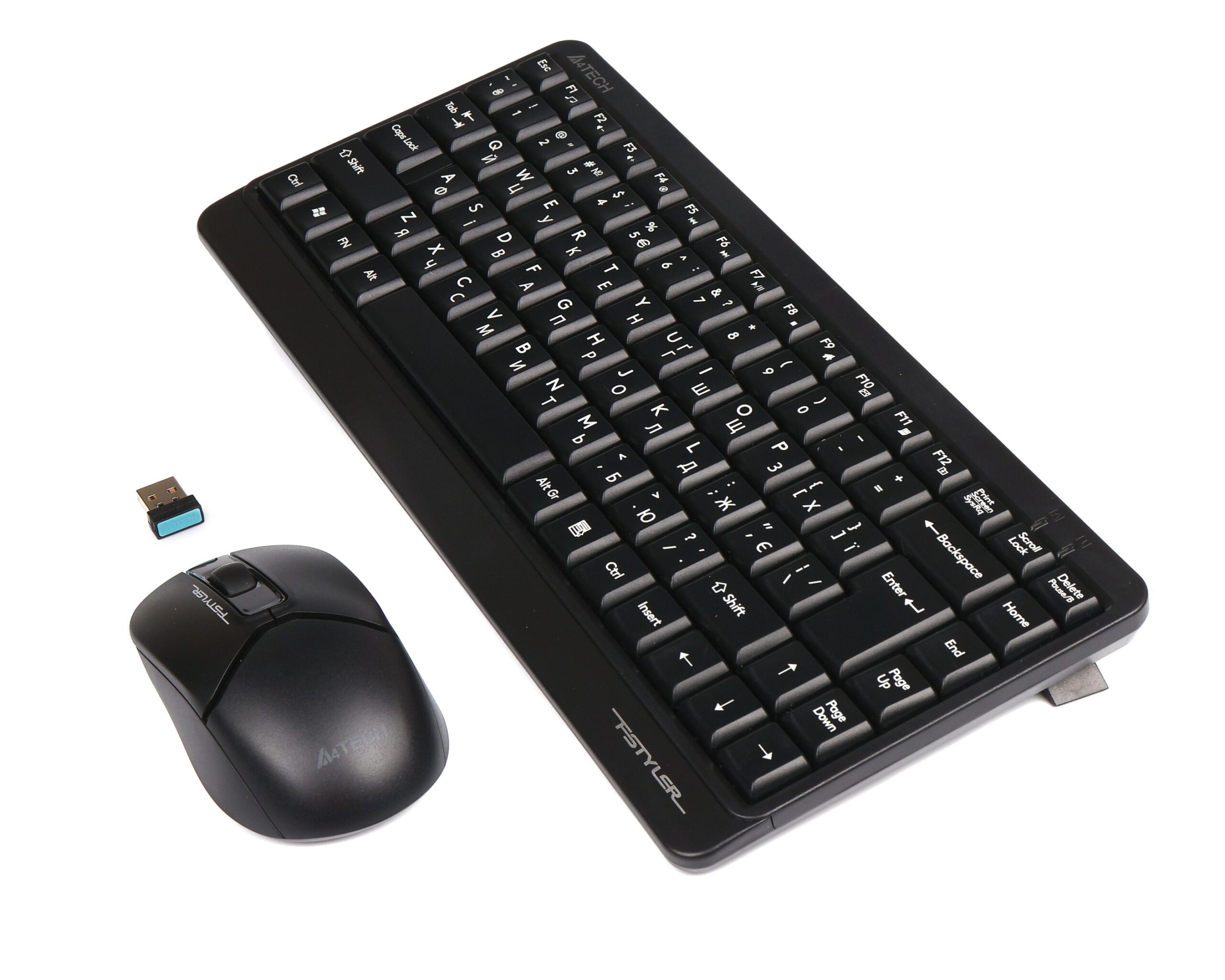 Комплект бездротовий Fstyler клавіатура+миша, чорний, USB A4Tech — фото 5