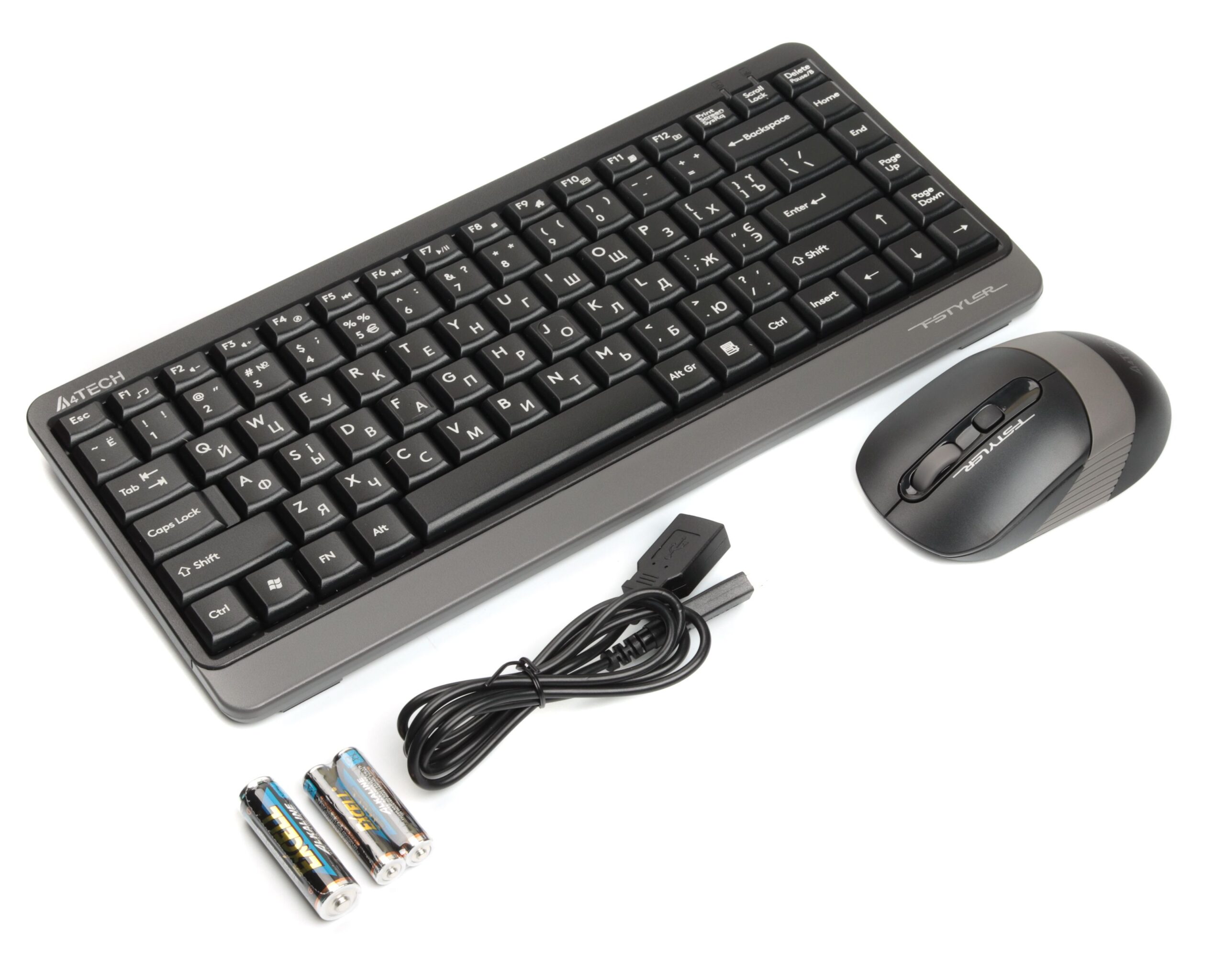 Комплект бездротовий Fstyler клавіатура+миша, чорний+сірий, USB — фото 2