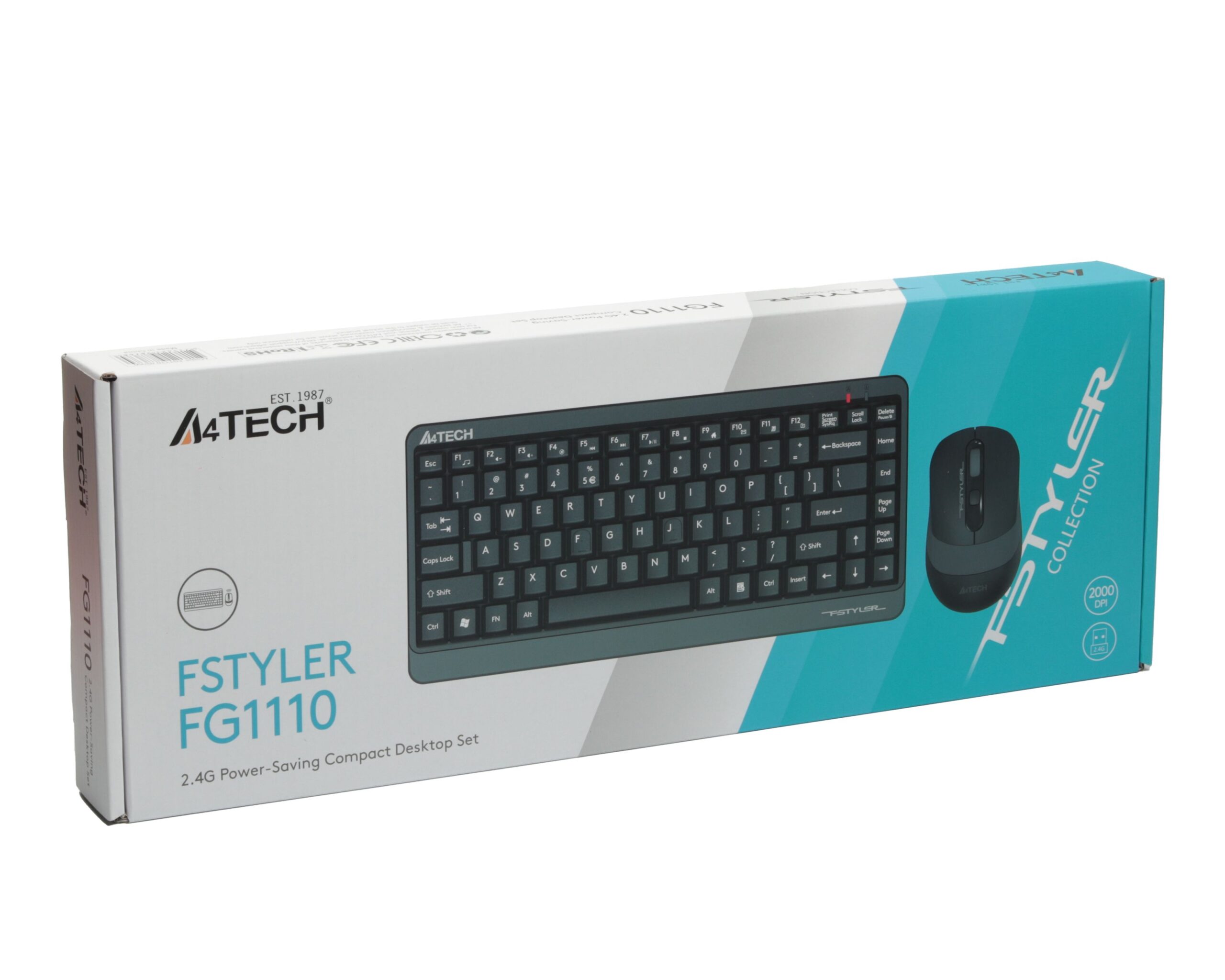 Комплект бездротовий Fstyler клавіатура+миша, чорний+сірий, USB — фото 4