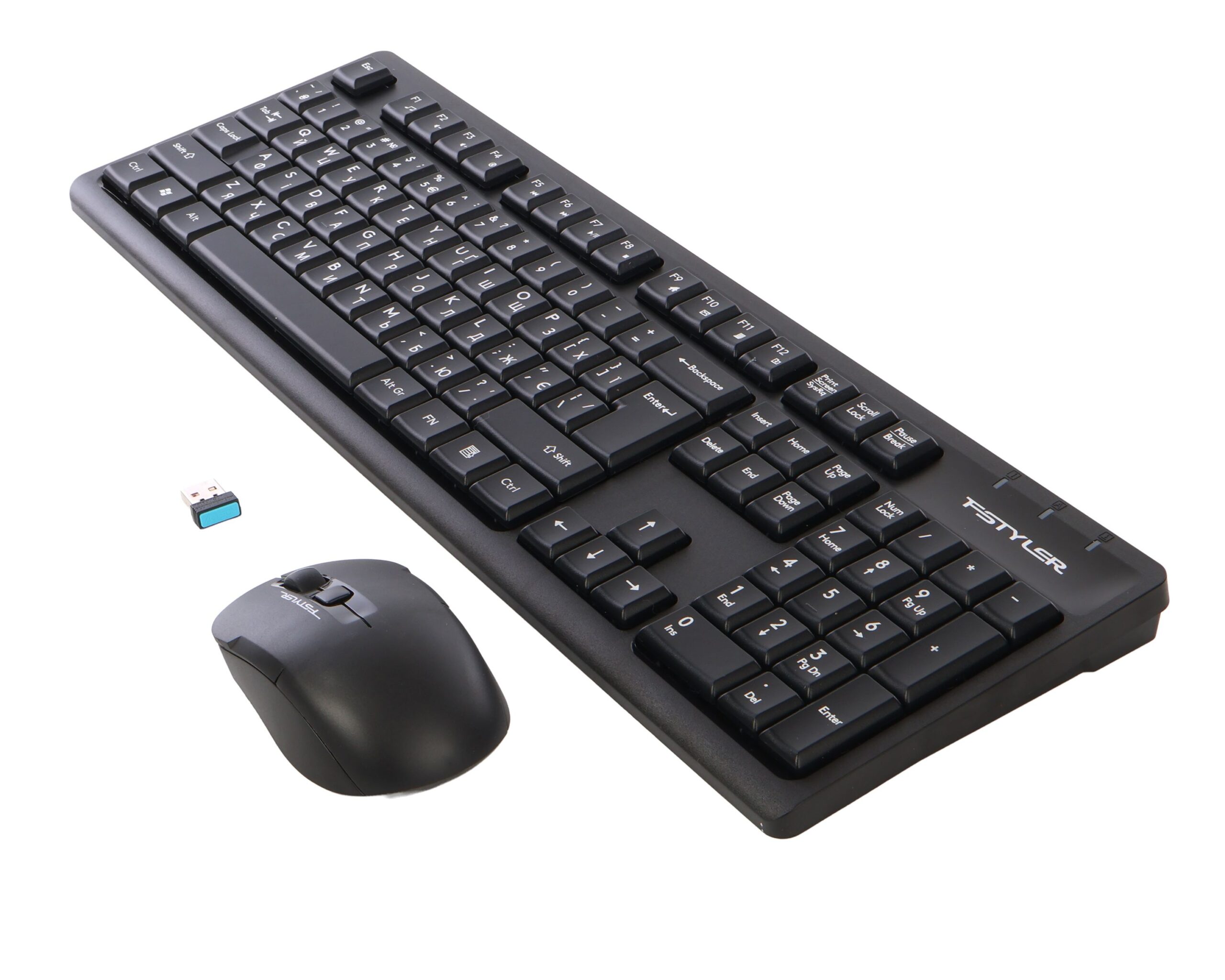 Комплект бездротовий Fstyler клавіатура+миша, USB A4Tech FG1200 чорний — фото 3