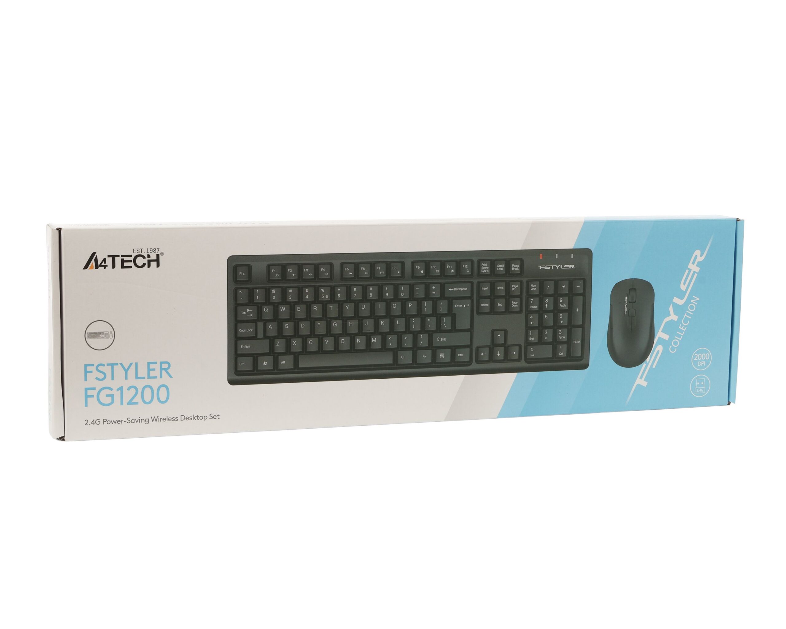 Комплект бездротовий Fstyler клавіатура+миша, USB A4Tech FG1200 чорний — фото 5
