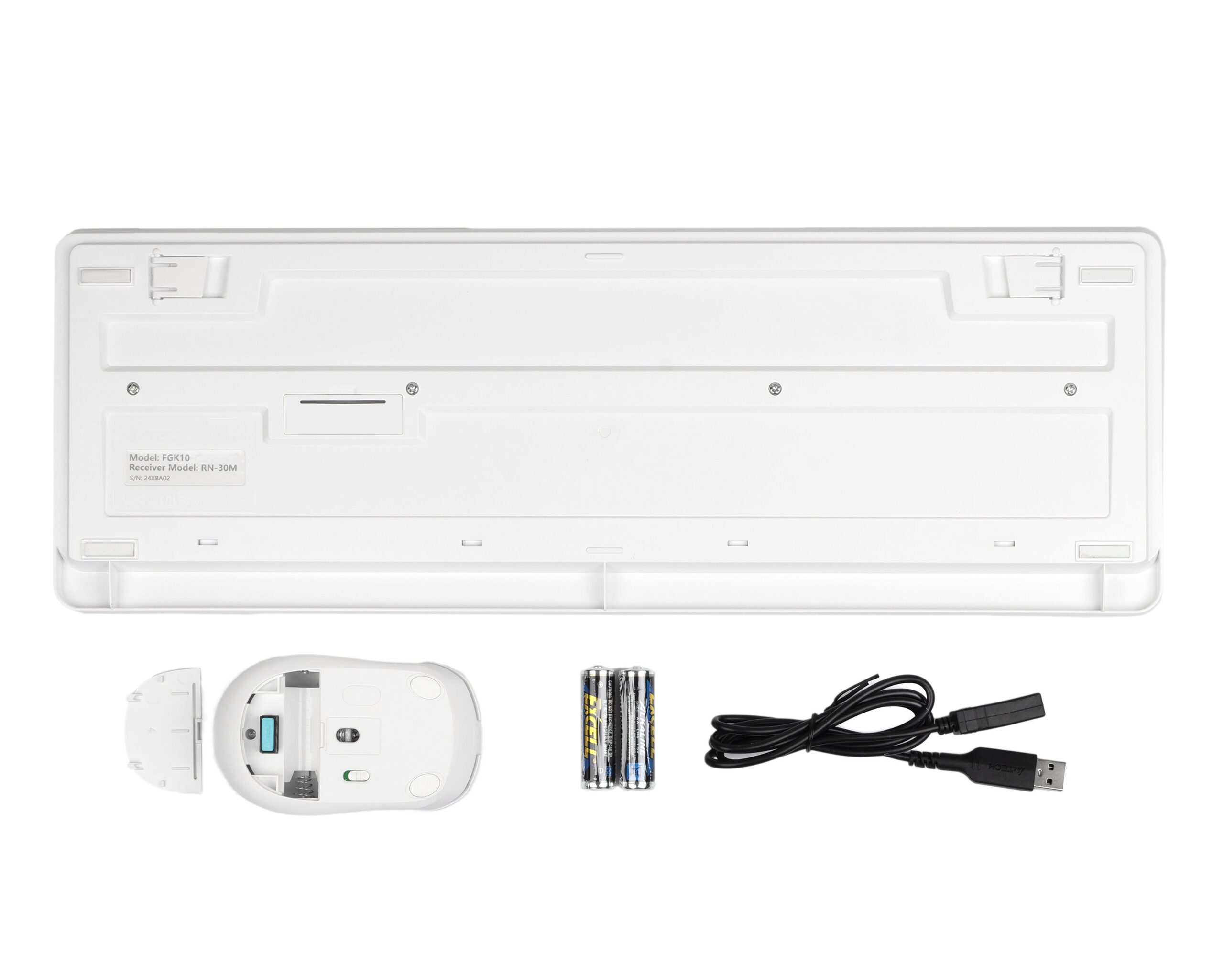 Комплект бездротової Fstyler клавіатура+миша, білий, USB A4Tech FG1012 — фото 5