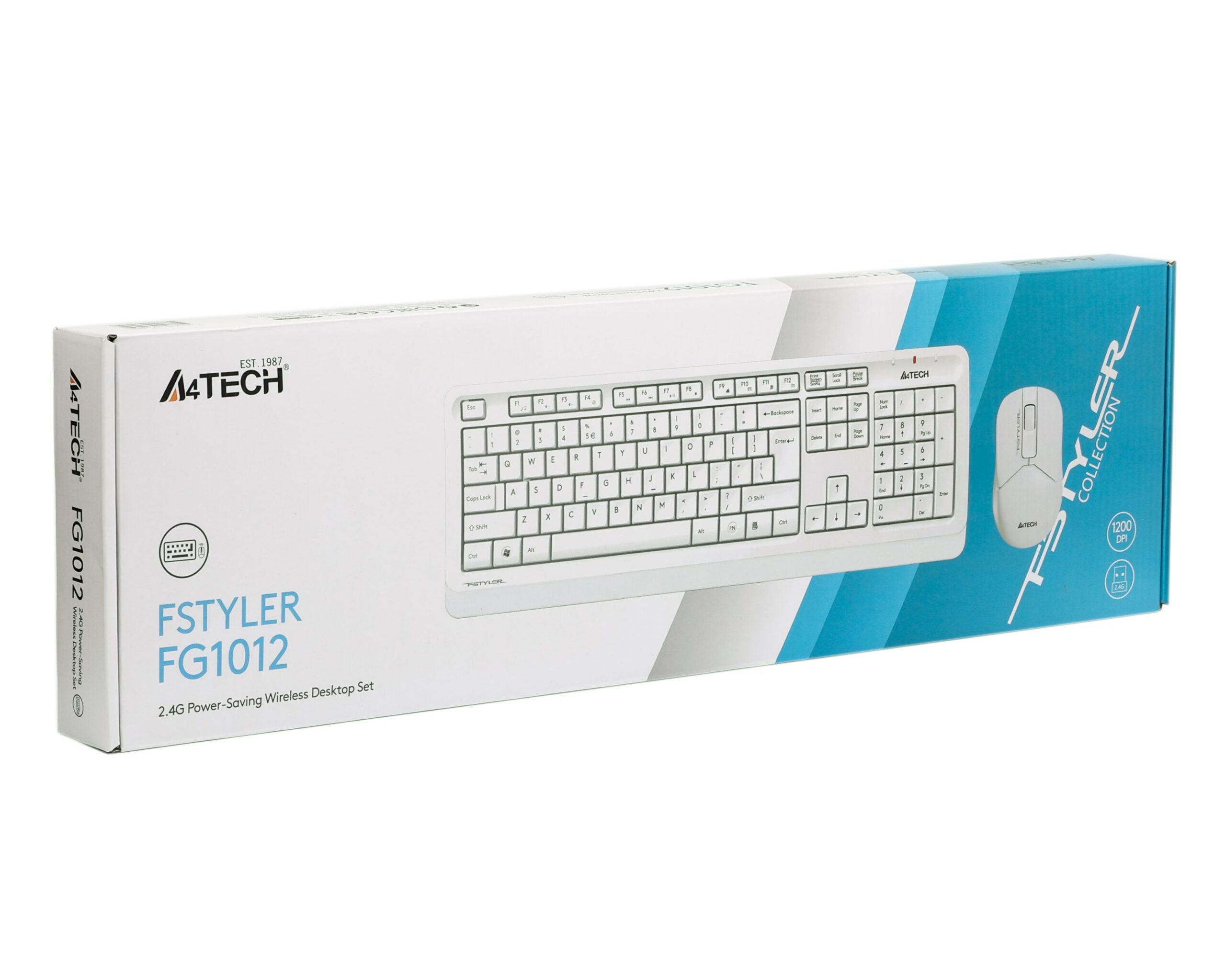 Комплект бездротової Fstyler клавіатура+миша, білий, USB A4Tech FG1012 — фото 6