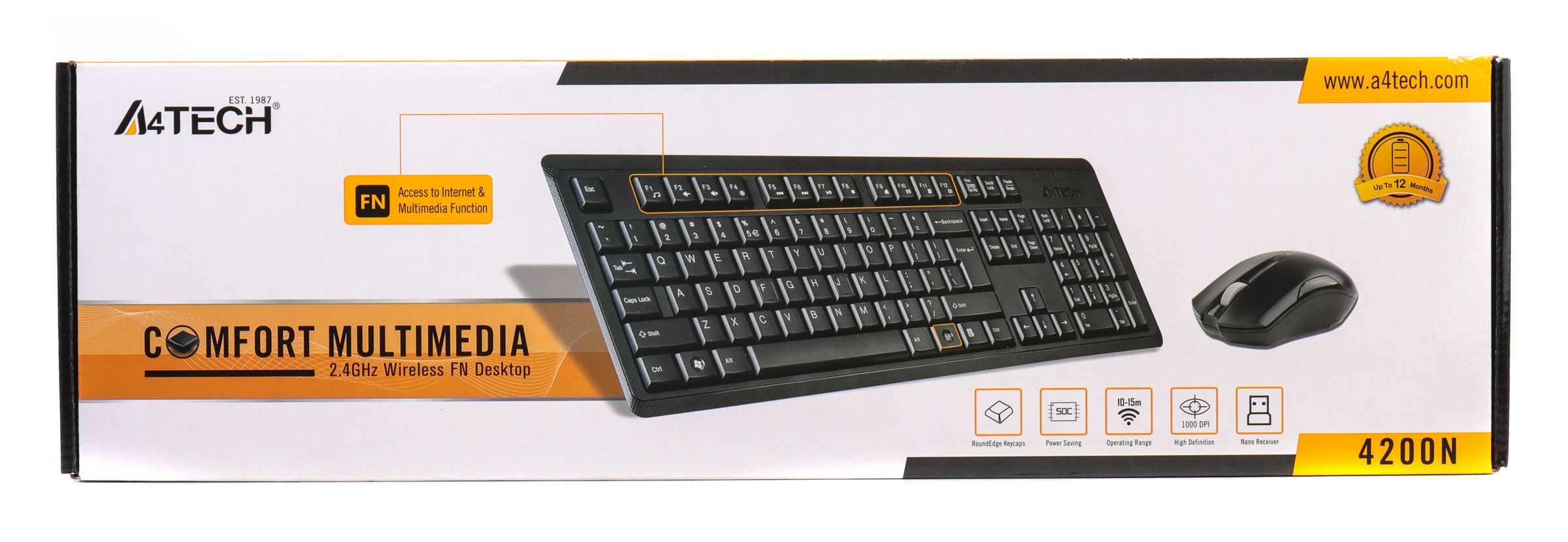 Комплект бездротової V-Track, чорний A4Tech 4200N gr-92+g3-200n — фото 3