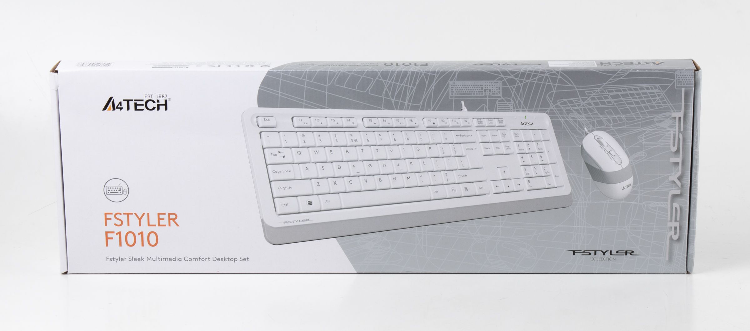 Комплект дротовий Fstyler клавіатура+миша, білий, USB A4Tech F1010 — фото 10