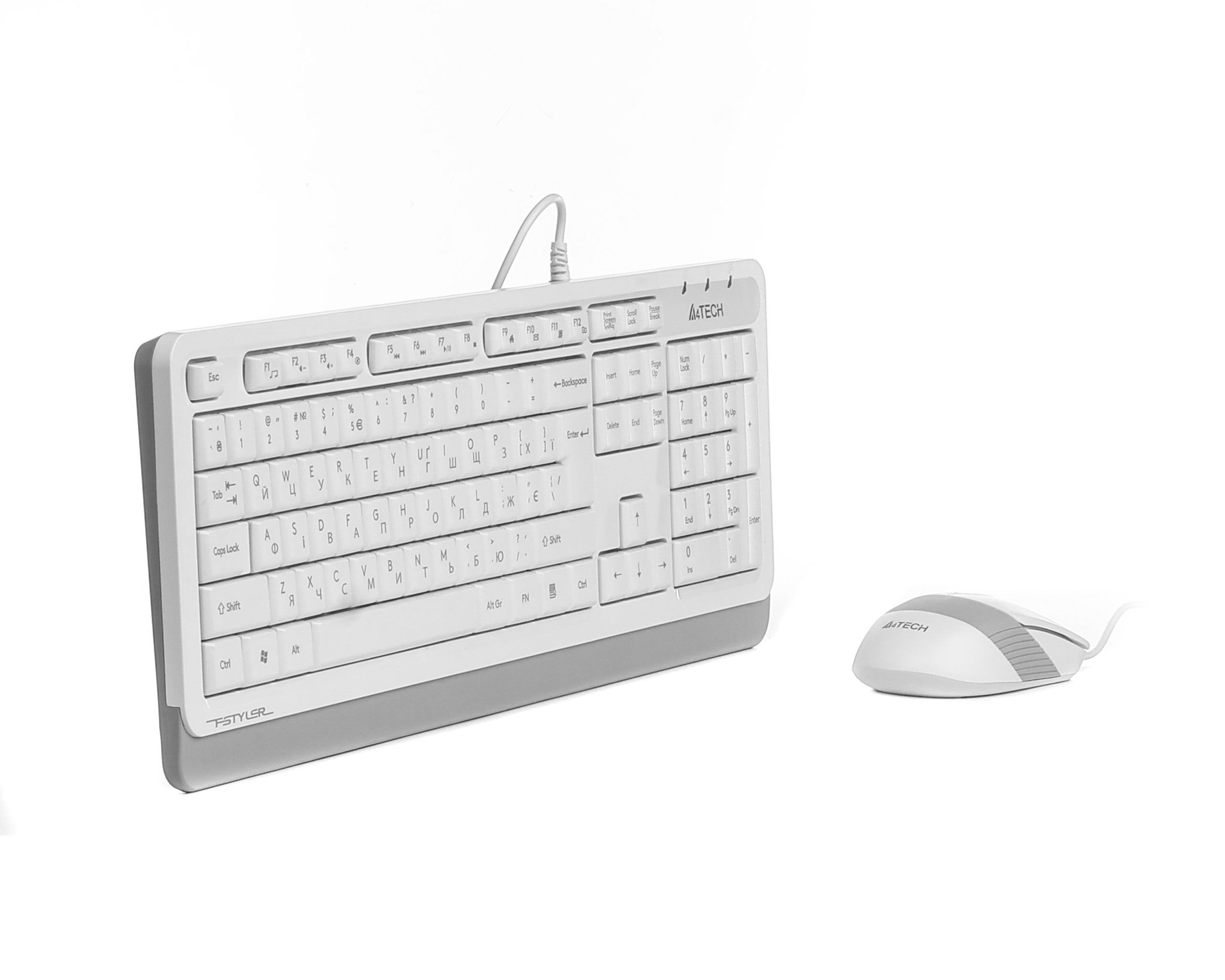 Комплект дротовий Fstyler клавіатура+миша, білий, USB A4Tech F1010 — фото 3