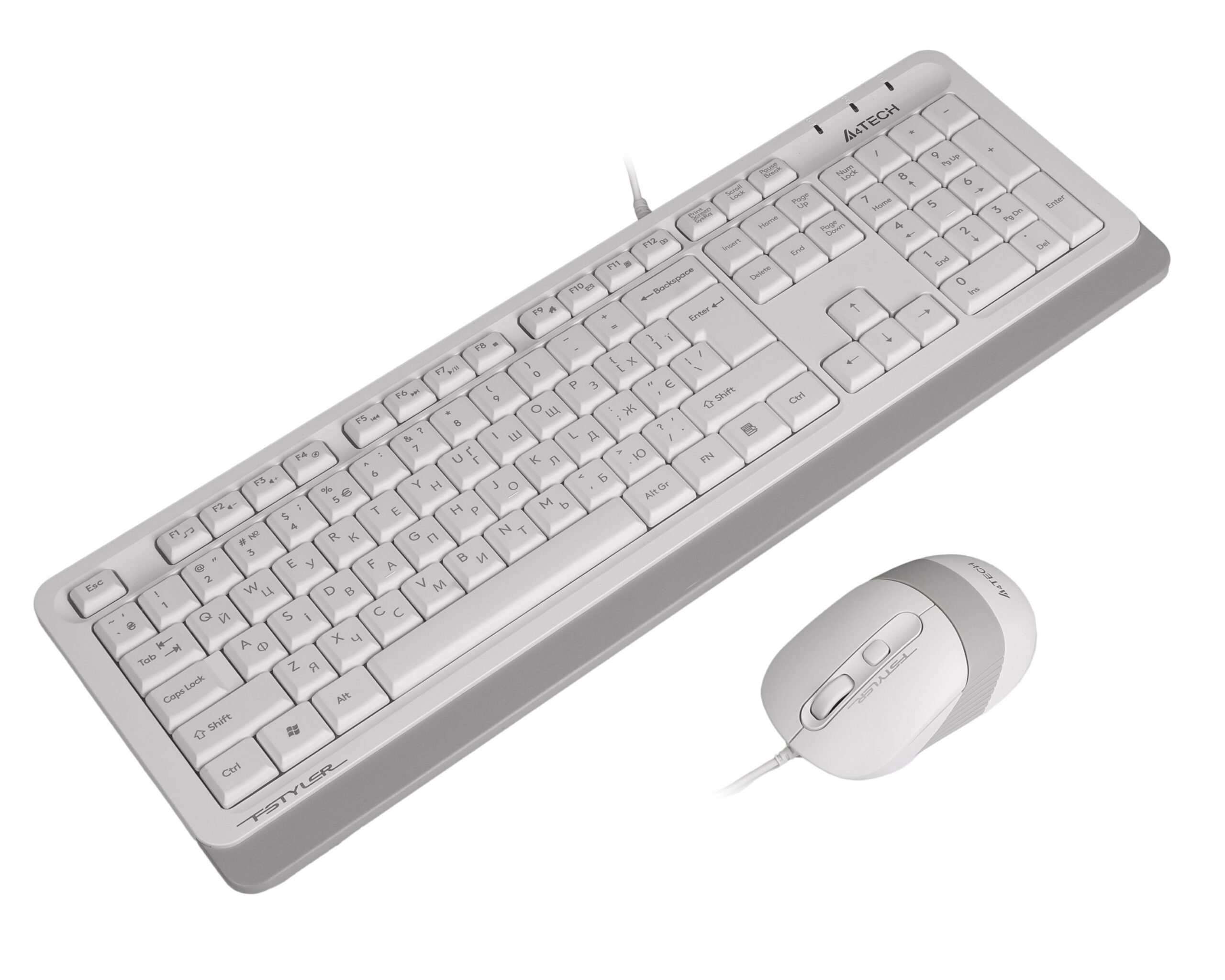 Комплект дротовий Fstyler клавіатура+миша, білий, USB A4Tech F1010 — фото 4