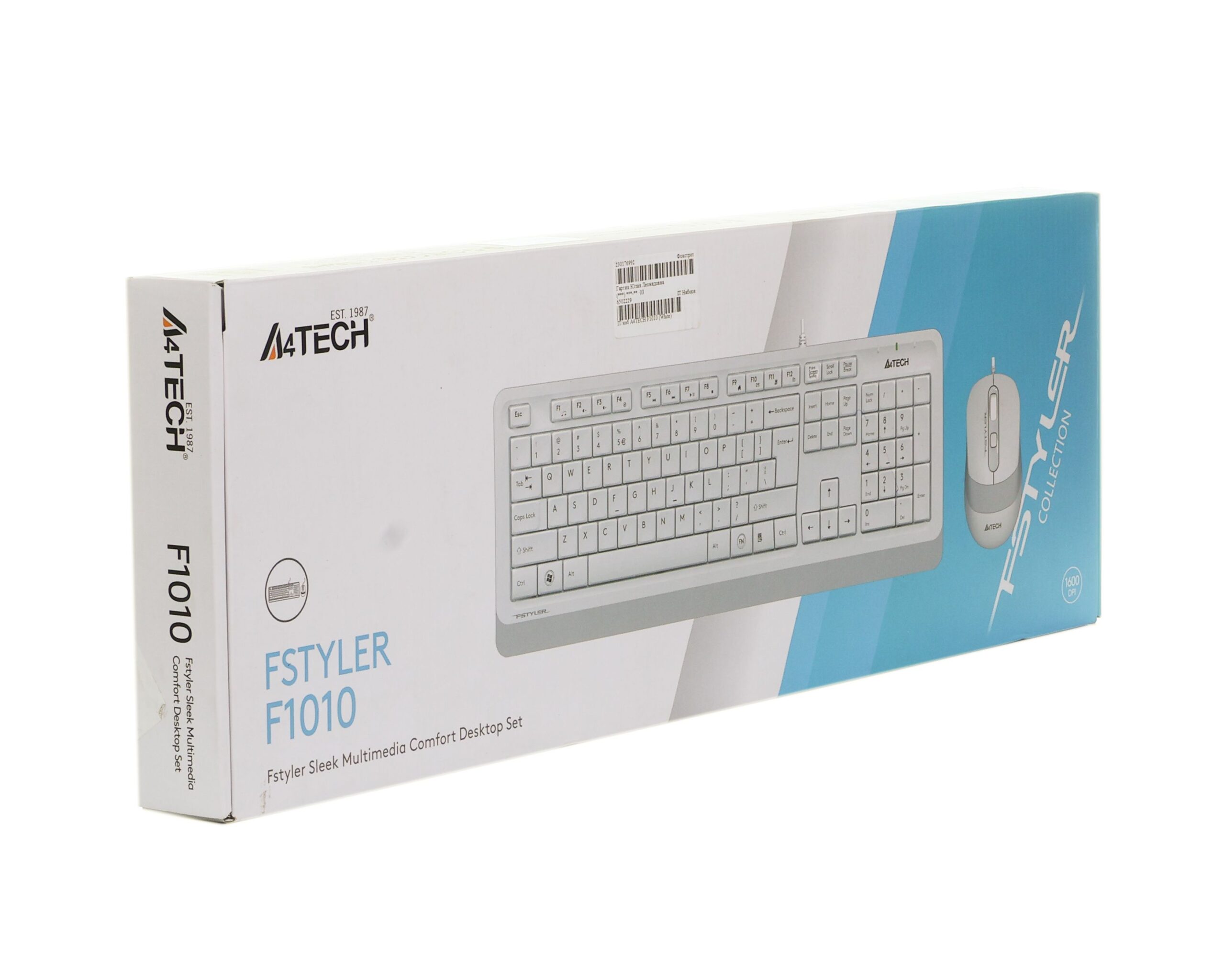Комплект дротовий Fstyler клавіатура+миша, білий, USB A4Tech F1010 — фото 6