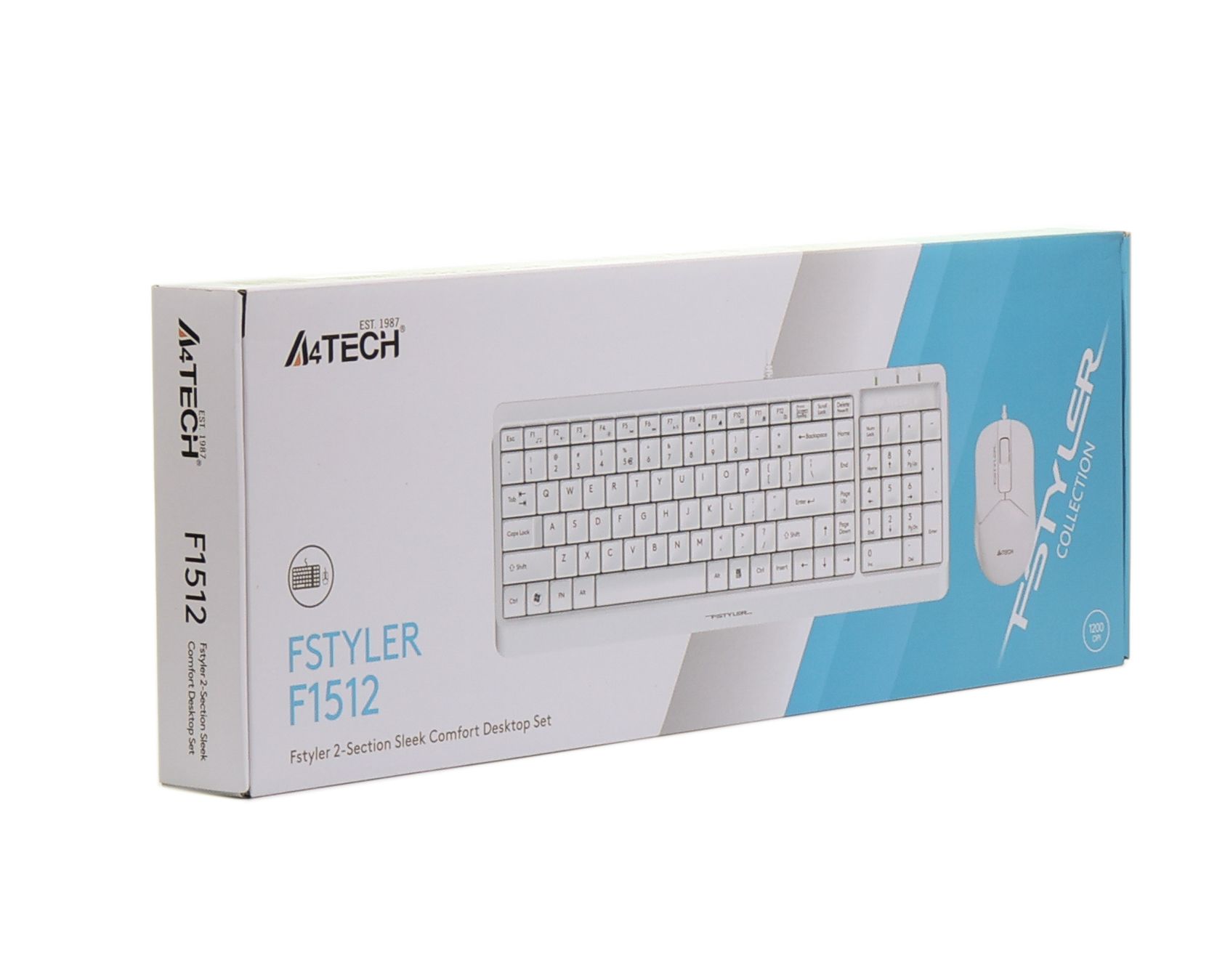 Комплект дротовий Fstyler клавіатура+миша, білий, USB A4Tech F1512 — фото 9