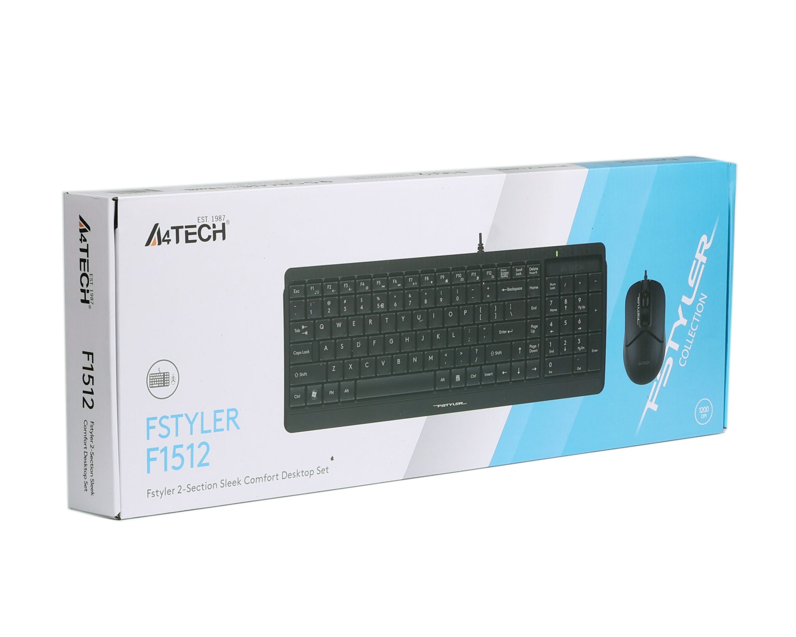 Комплект дротовий Fstyler клавіатура+миша, чорний, USB A4Tech F1512 — фото 8