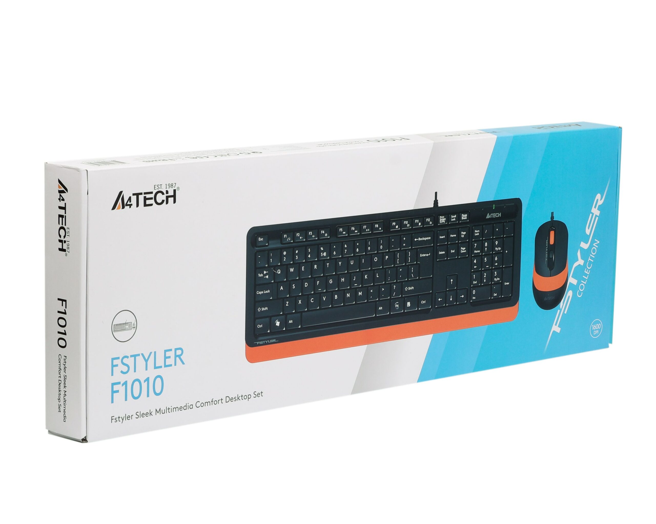 Комплект дротовий Fstyler клавіатура+миша, чорно-помаранчевий, USB — фото 6