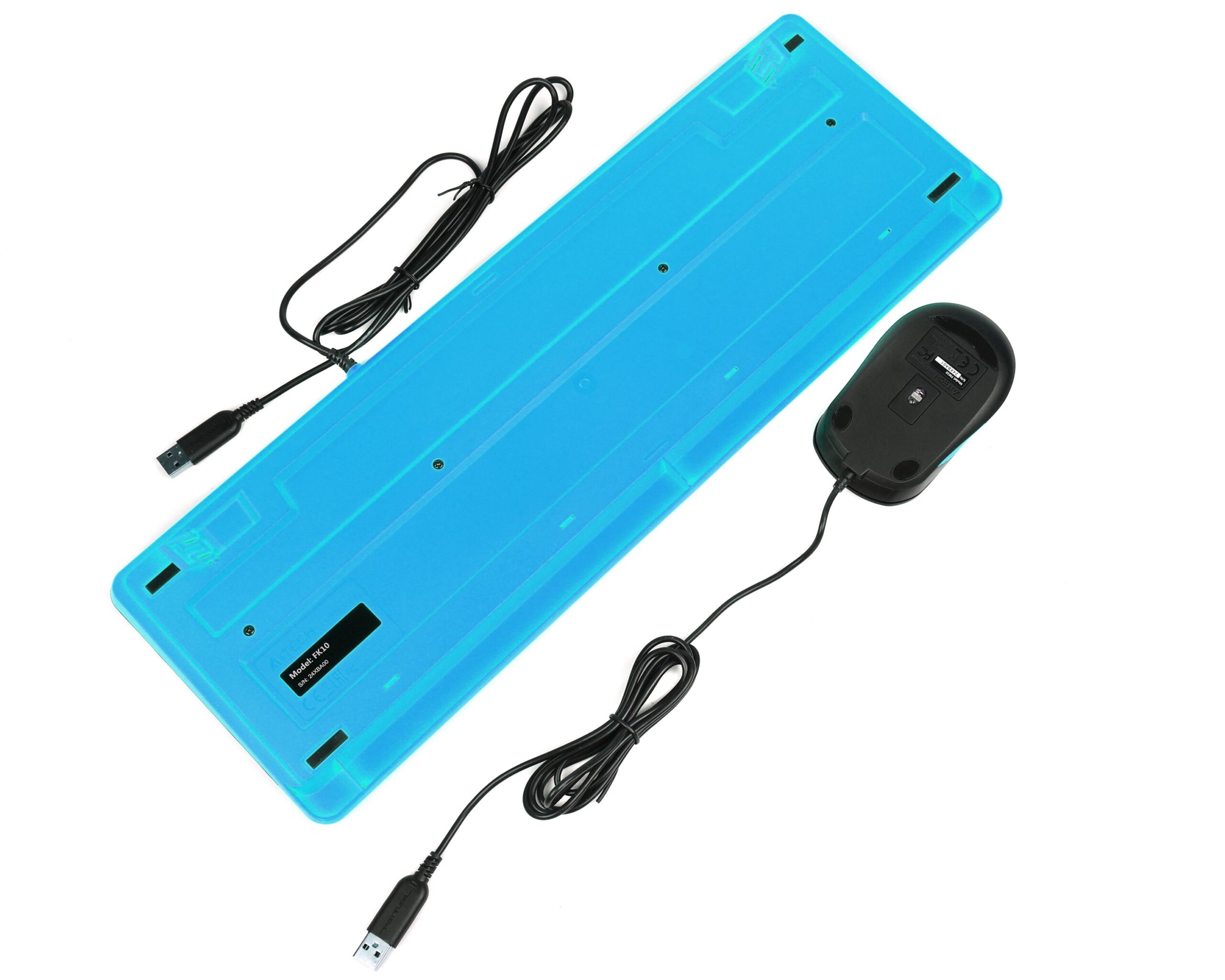 Комплект дротовий Fstyler клавіатура+миша, чорно-синій, USB A4Tech — фото 4