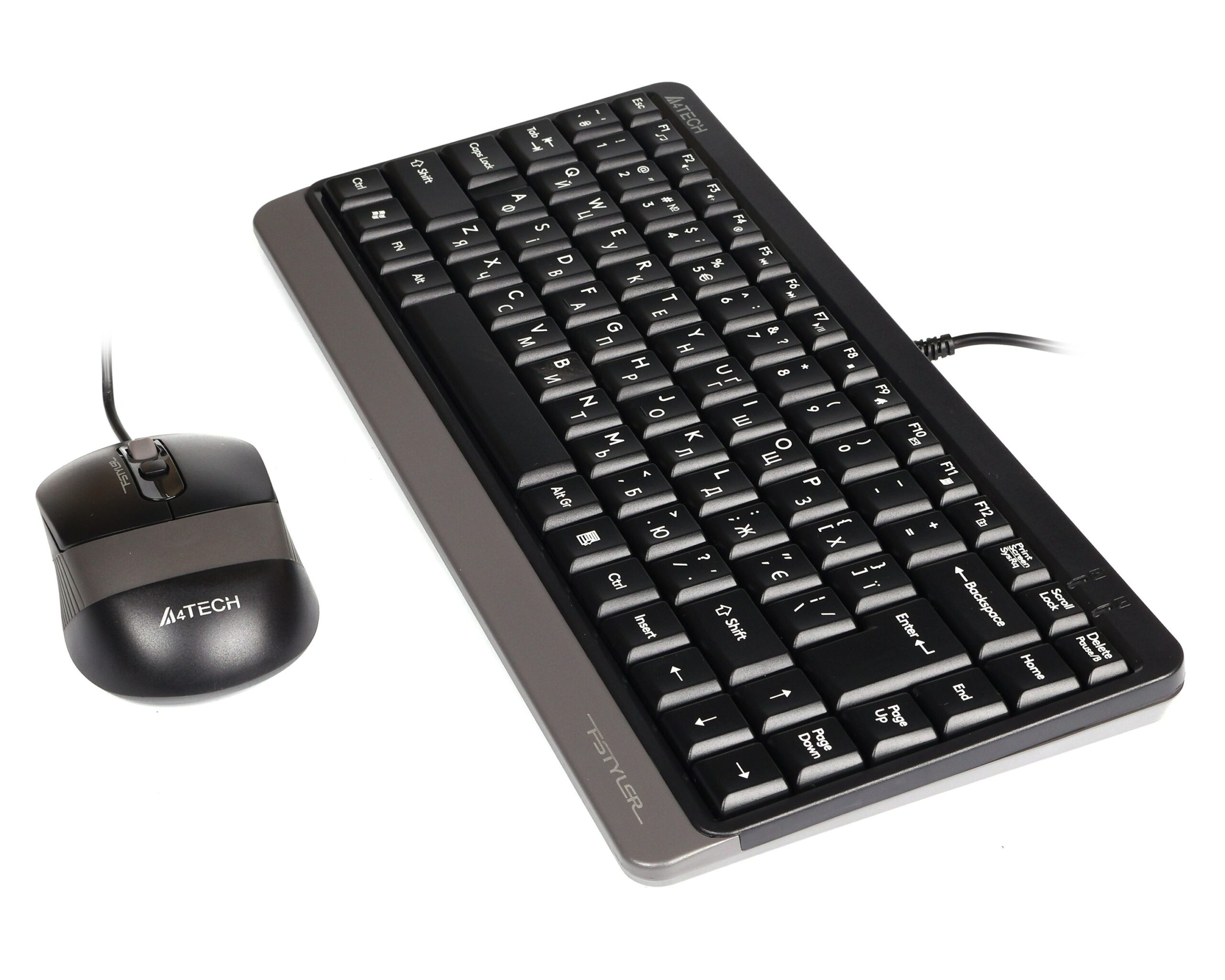 Комплект дротовий Fstyler клавіатура+миша, чорно-сірий, USB A4Tech — фото 5