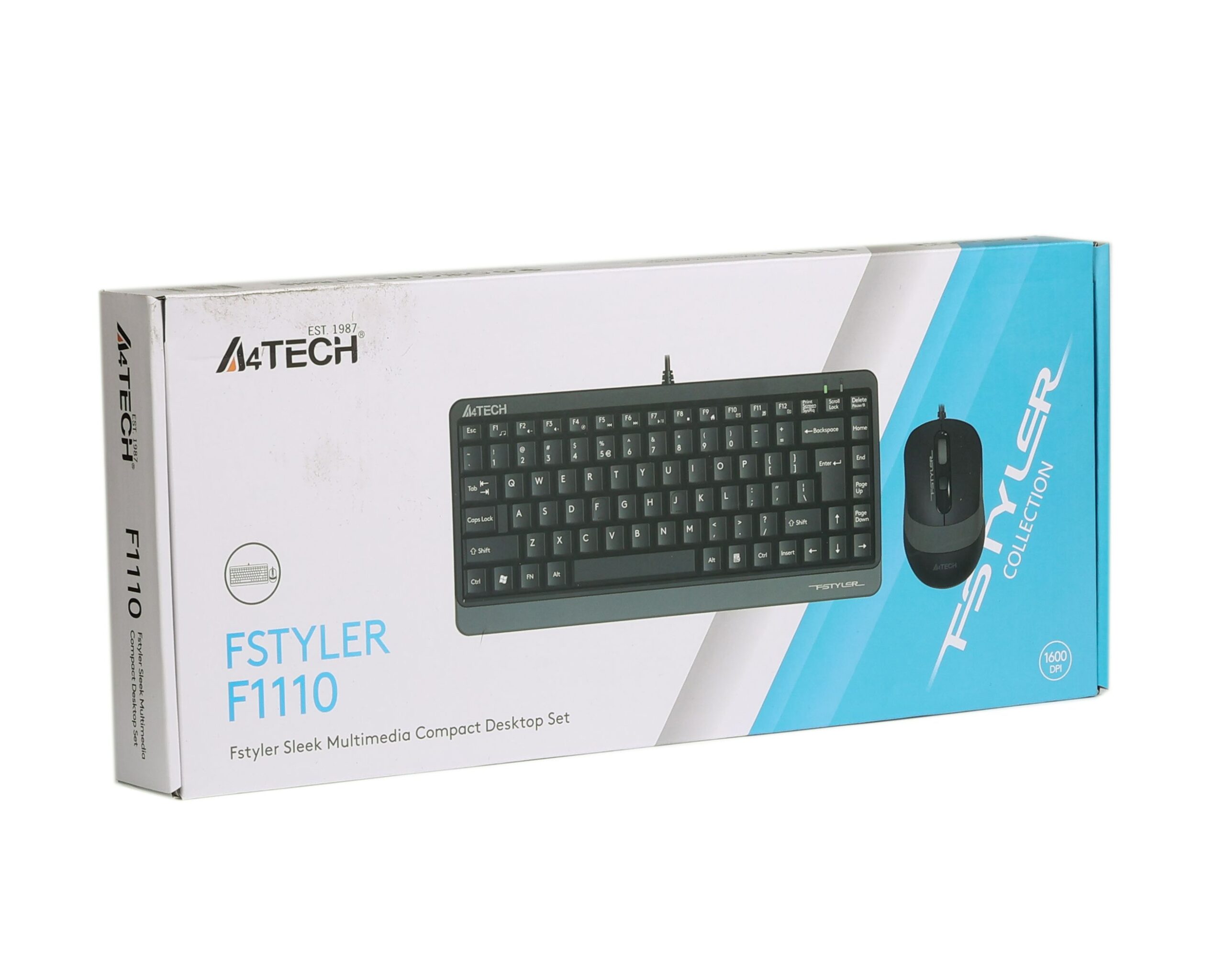 Комплект дротовий Fstyler клавіатура+миша, чорно-сірий, USB A4Tech — фото 8