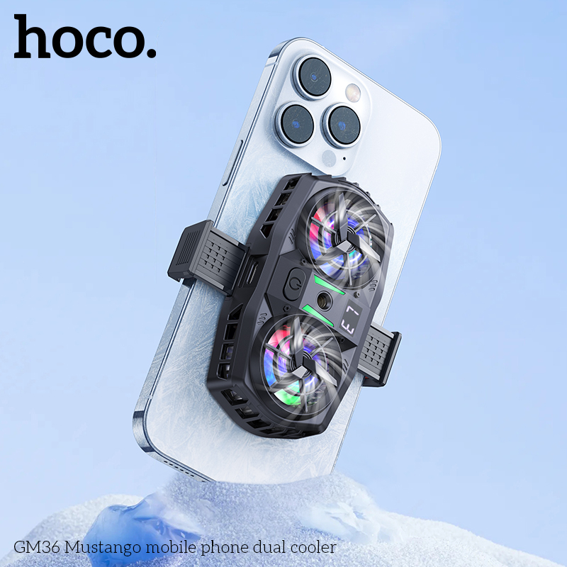 Кулер для мобільного Hoco GM36 Mustango mobile phone dual cooler Black — фото 8