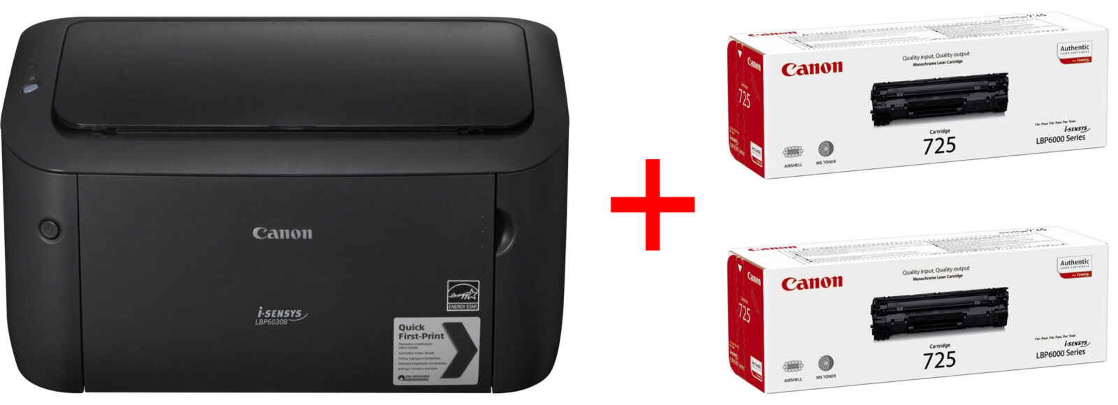 Лазерний принтер CANON i-Sensys LBP6030B + 2 картриджа CANON 725
