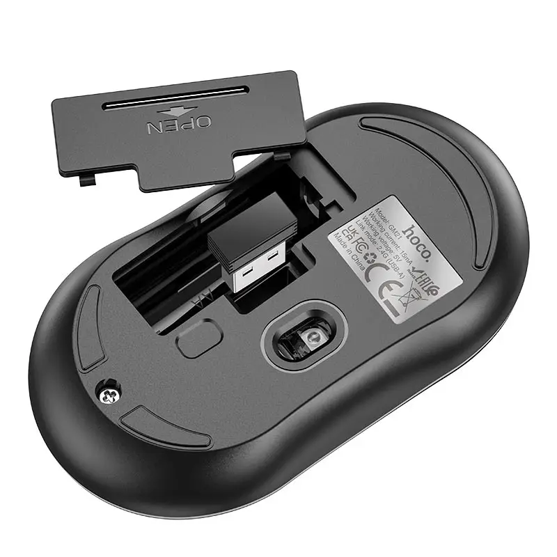 Маніпулятор миша HOCO GM21 Platinum 2.4G business wireless mouse Black Yellow — фото 5