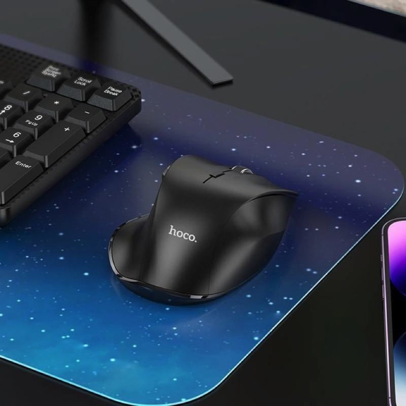 Маніпулятор миша HOCO GM24 Mystic six-button dual-mode business wireless mouse Black — фото 9