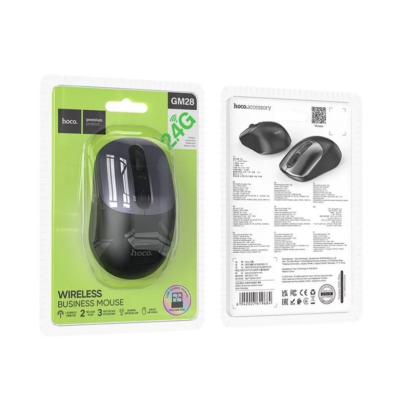 Маніпулятор миша Hoco GM28 business wireless mouse Black Metal Gray — фото 3