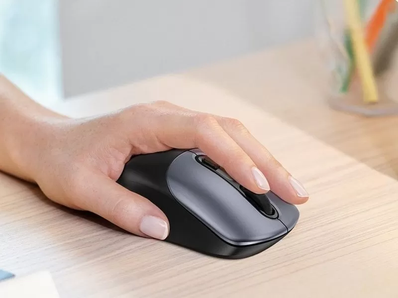 Маніпулятор миша Hoco GM28 business wireless mouse Black Metal Gray — фото 5