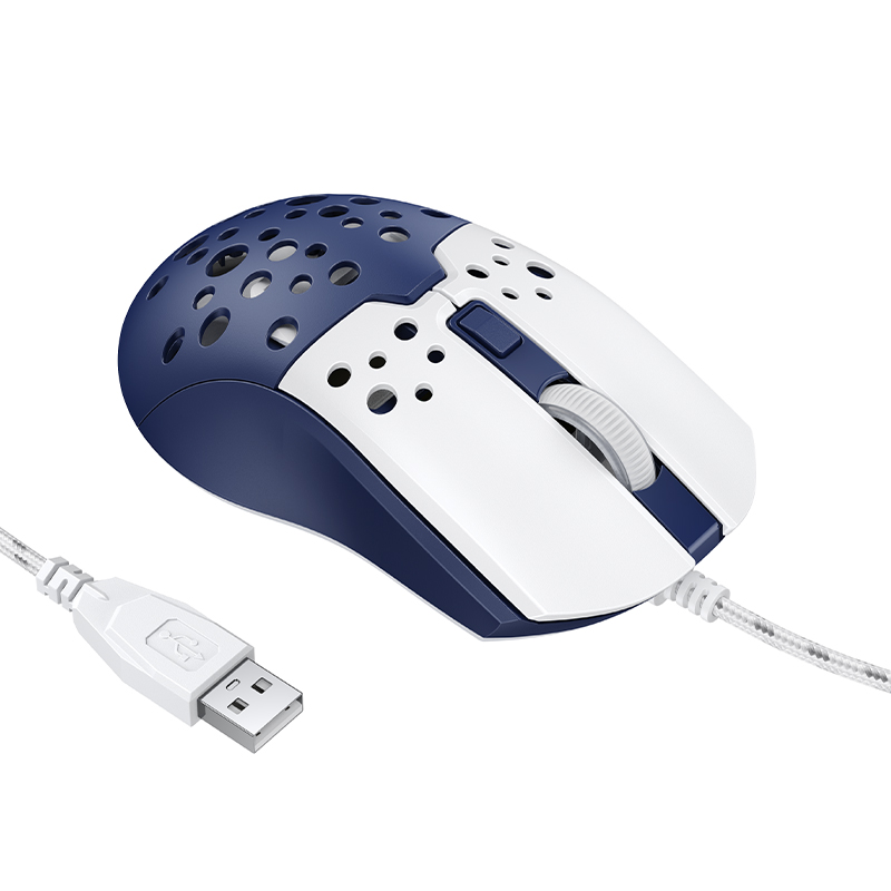 Маніпулятор миша HOCO GM51 Sky luminous gaming wired mouse white&blue — фото 4