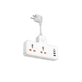 Мережевий фільтр HOCO AC12A Reise 2-position expansion socket(PD30W/1C3A) (8.5 cm) White