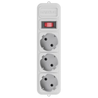 Мережевий фільтр, сірий, 1.8 м кабель, 3 розетки Maxxter SPM3-G-6G