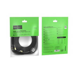 Мережевий кабель HOCO US07 General pure copper flat network cable(L=10M) Black — фото 8