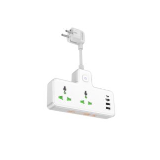 Мережевий подовжувач HOCO AC11A Voyage 2-position expansion socket(1C3A) (8.5 cm) White