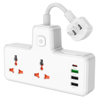 Мережевий подовжувач HOCO AC12 Reise 2-position expansion socket(PD30W/1C3A) (US) White — фото 3