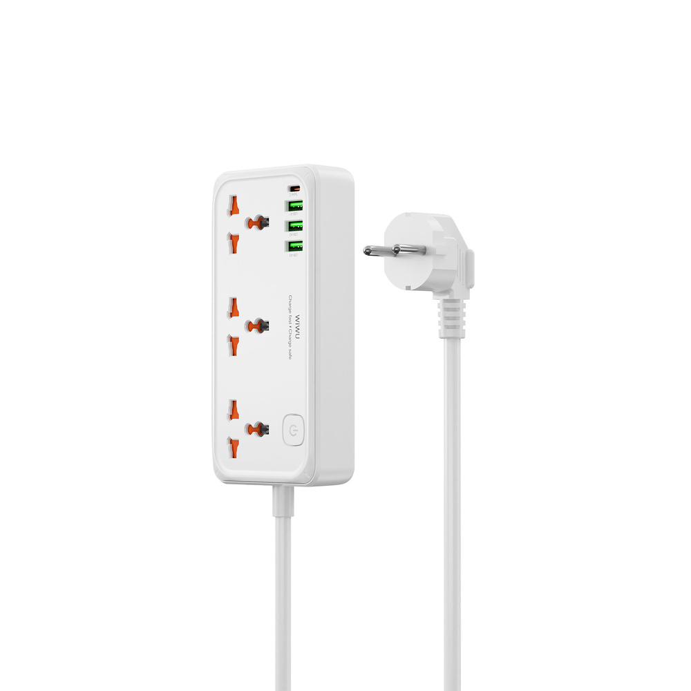 Мережевий подовжувач WIWU 30W Cube з трьома розетками та USB — фото 4