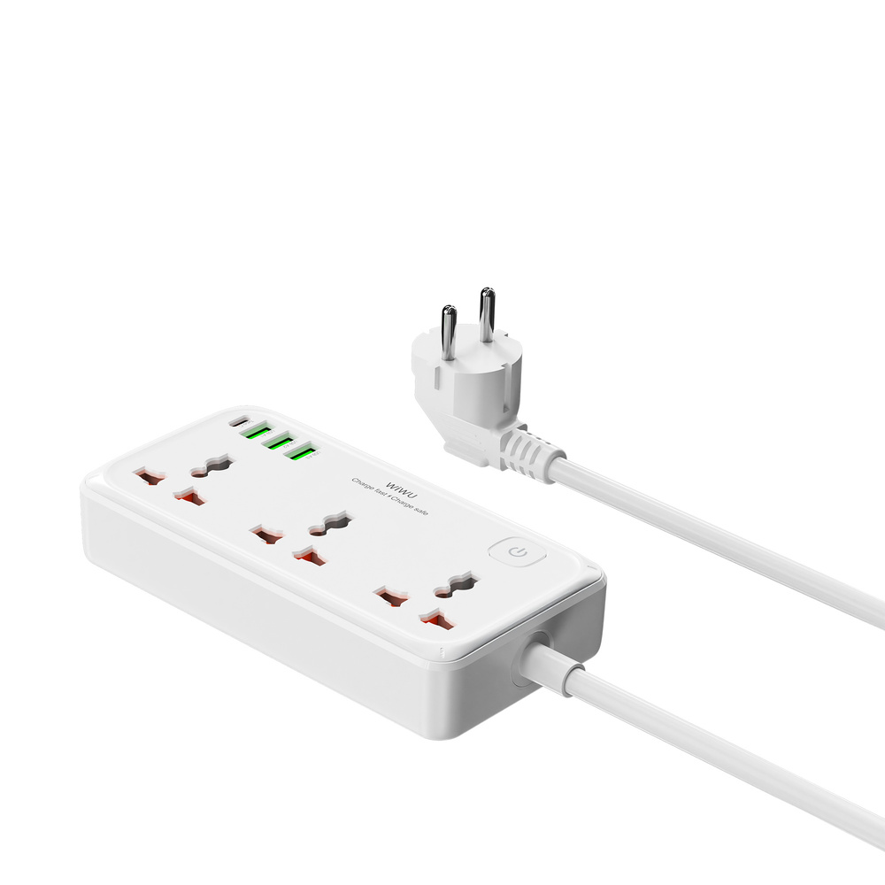 Мережевий подовжувач WIWU 30W Cube з трьома розетками та USB — фото 5