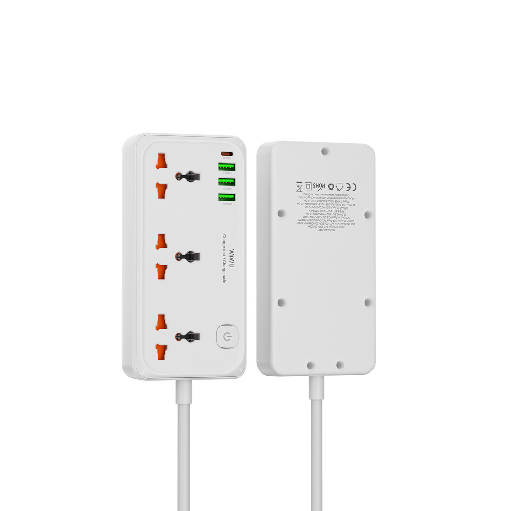 Мережевий подовжувач WIWU 30W Cube з трьома розетками та USB — фото 6