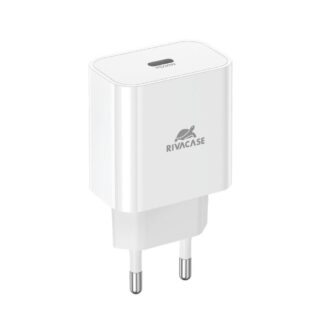 Мережевий зарядний пристрій, 1 USB Type-C, PD 20 Вт, білий Rivacase