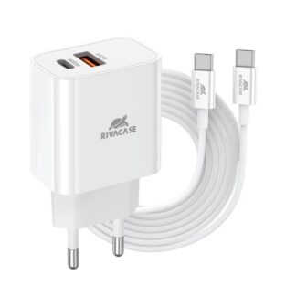 Мережевий зарядний пристрій, 2 х USB-А + Type-C, PD 20W+QC3.0, кабель (PS4102 WD4)