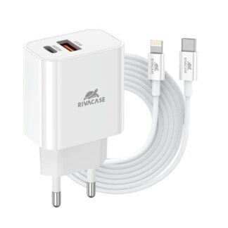Мережевий зарядний пристрій, 2 х USB-А + Type-C, PD 20W+QC3.0, кабель (PS4102 WD5)